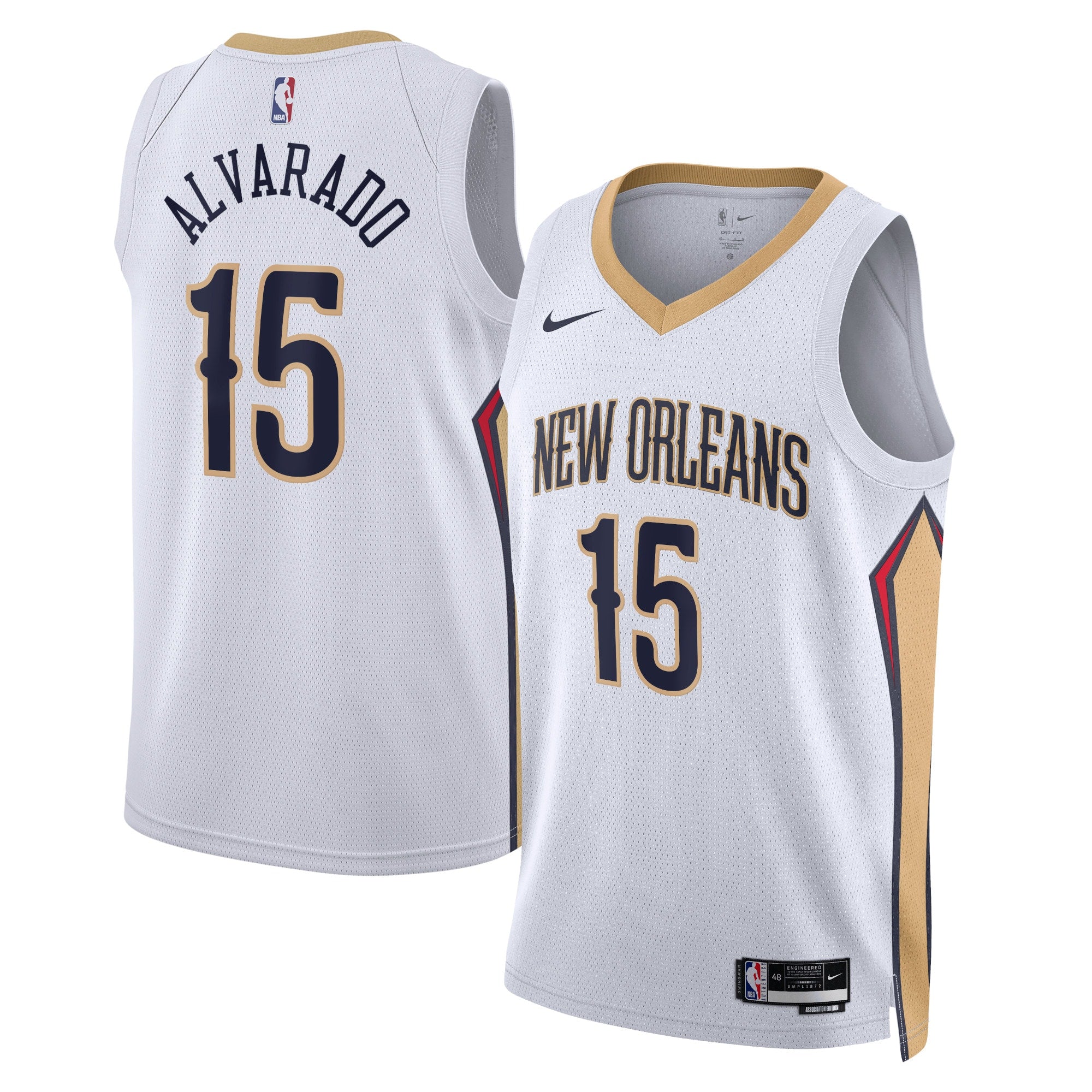 Jose Alvarado New Orleans Pelicans Association Edition Swingman Jersey - White - Unisex