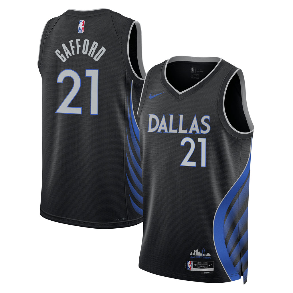 Daniel Gafford Dallas Mavericks 2025/26 City Edition Swingman Jersey - Black - Unisex
