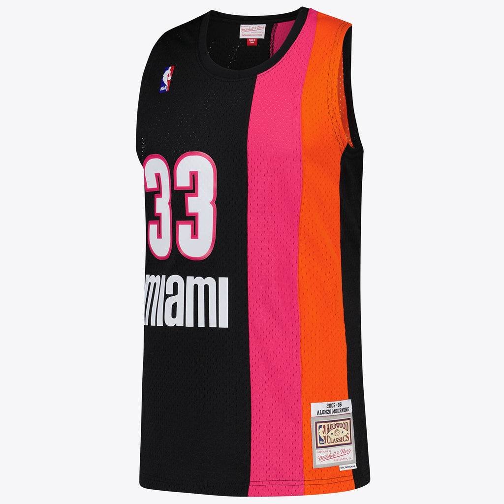 Alonzo Mourning Miami Heat Hardwood Classics Road Jersey - Mens