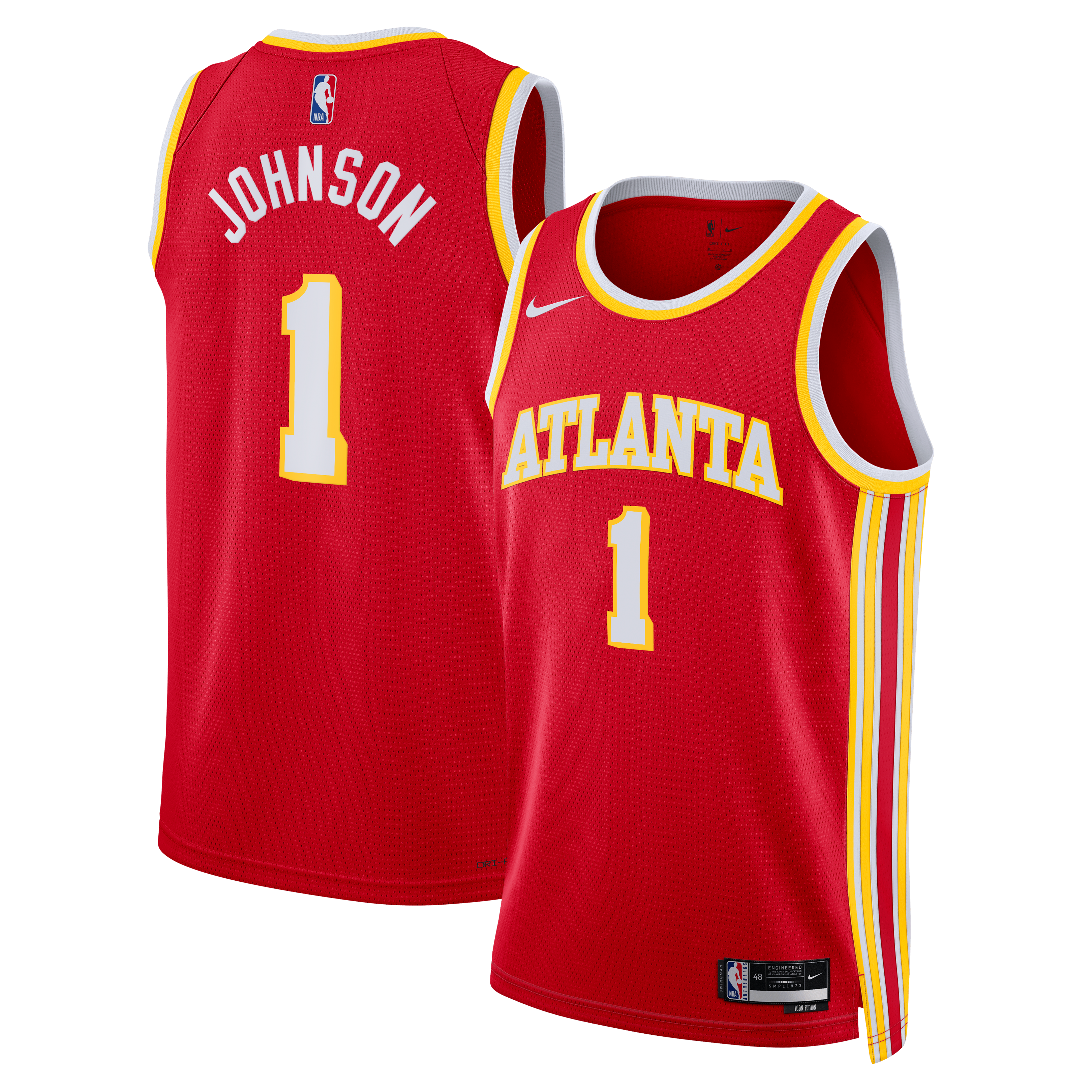 Jalen Johnson Atlanta Hawks Icon Edition Swingman Jersey - Red - Unisex