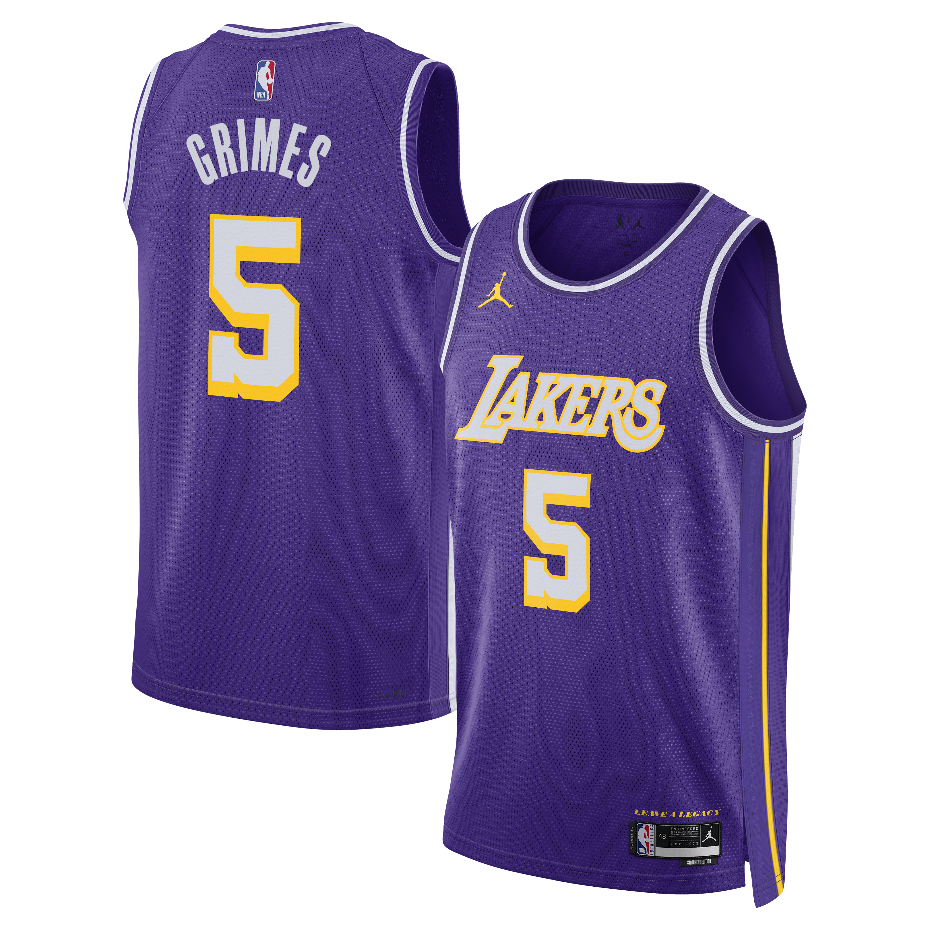 Quentin Grimes Los Angeles Lakers Statement Edition Jersey - Purple - Unisex
