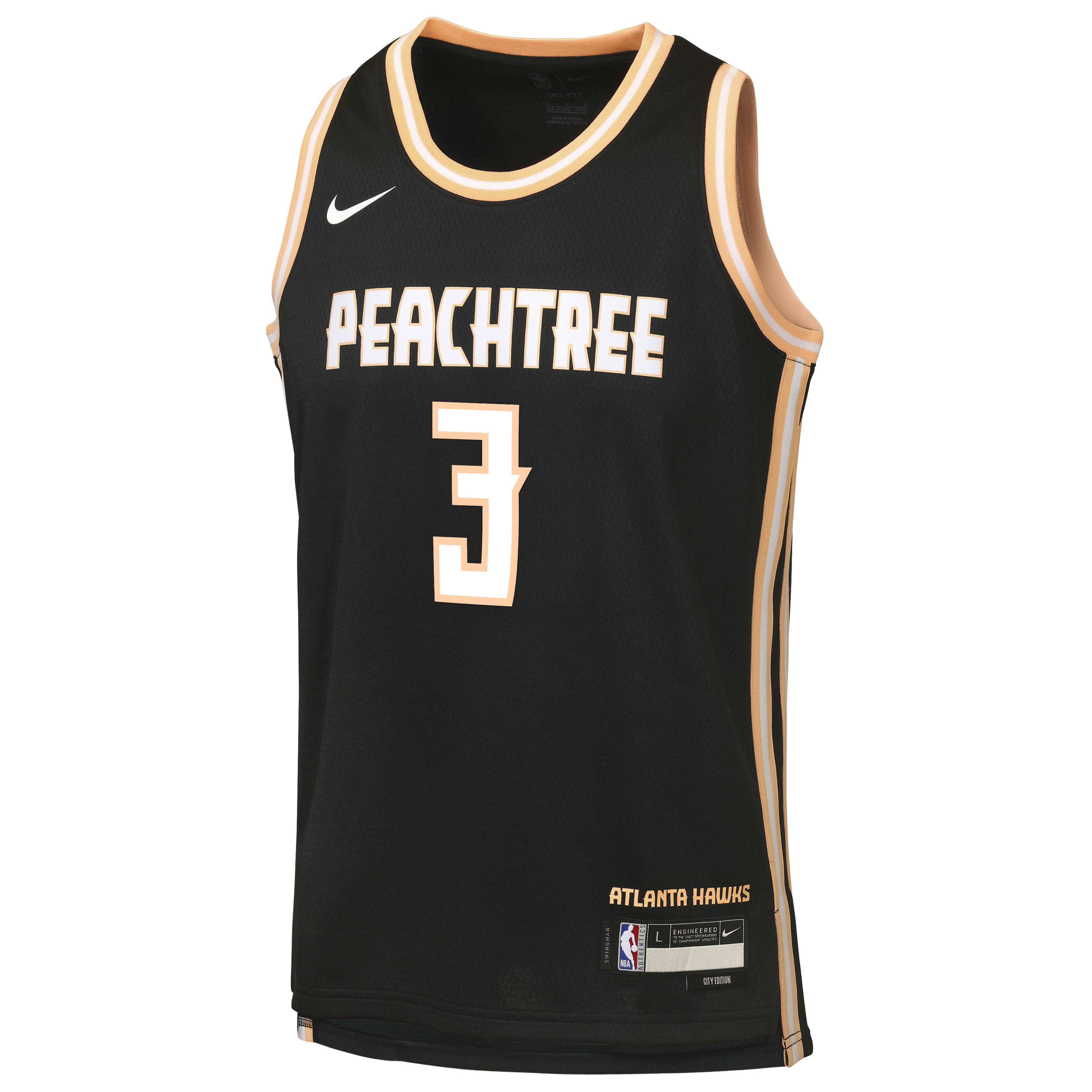 CJ McCollum Atlanta Hawks 2025/26 City Edition Swingman Jersey - Black - Youth