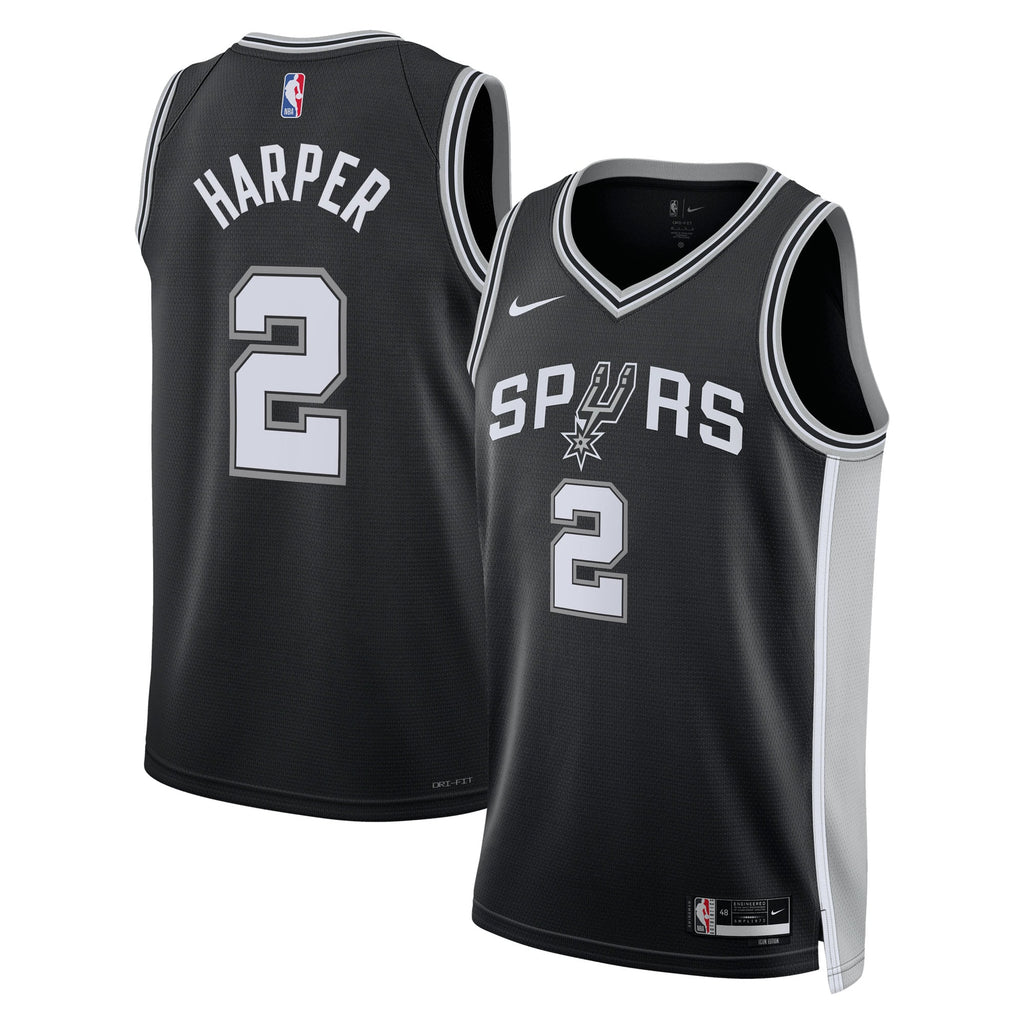 Dylan Harper San Antonio Spurs 2025 Icon Edition Swingman Jersey - Black - Unisex
