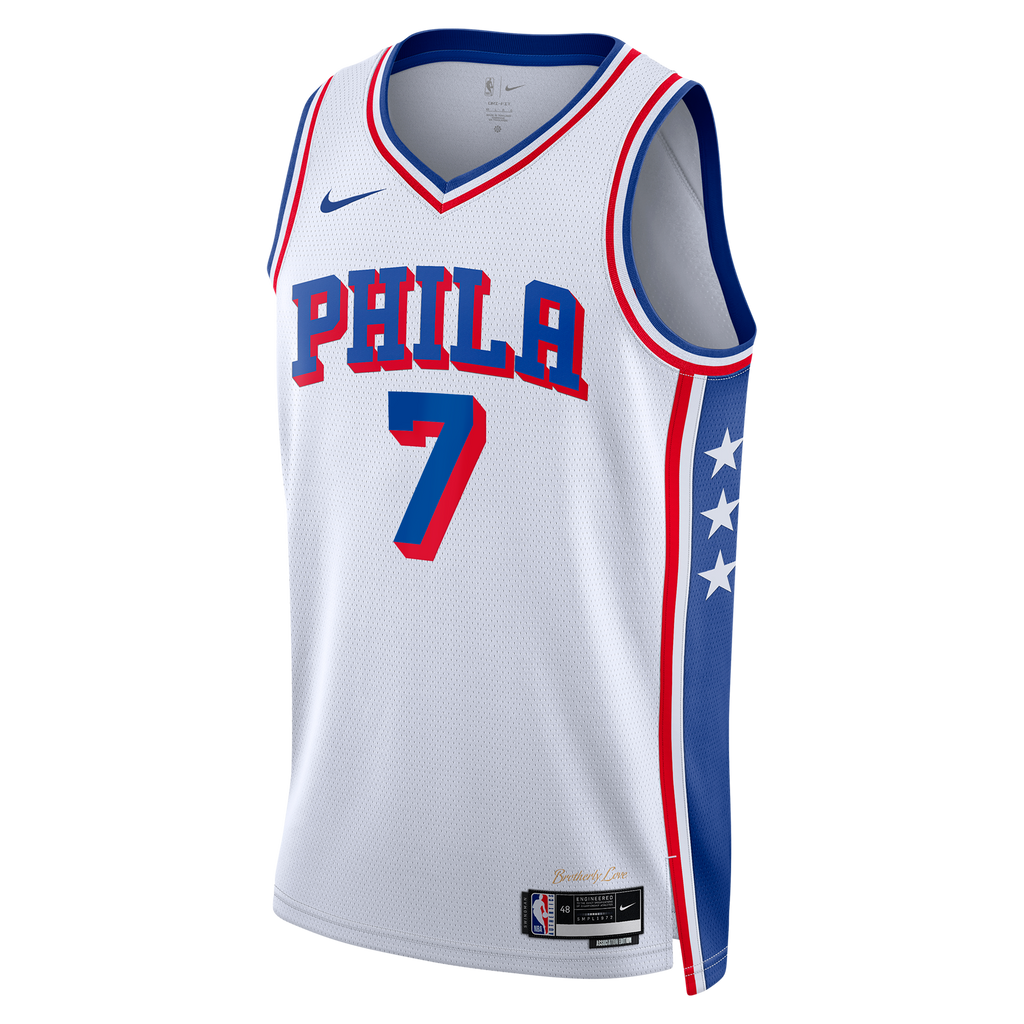 Jaylen Brown Philadelphia 76ers Association Edition Swingman Jersey - White - Unisex