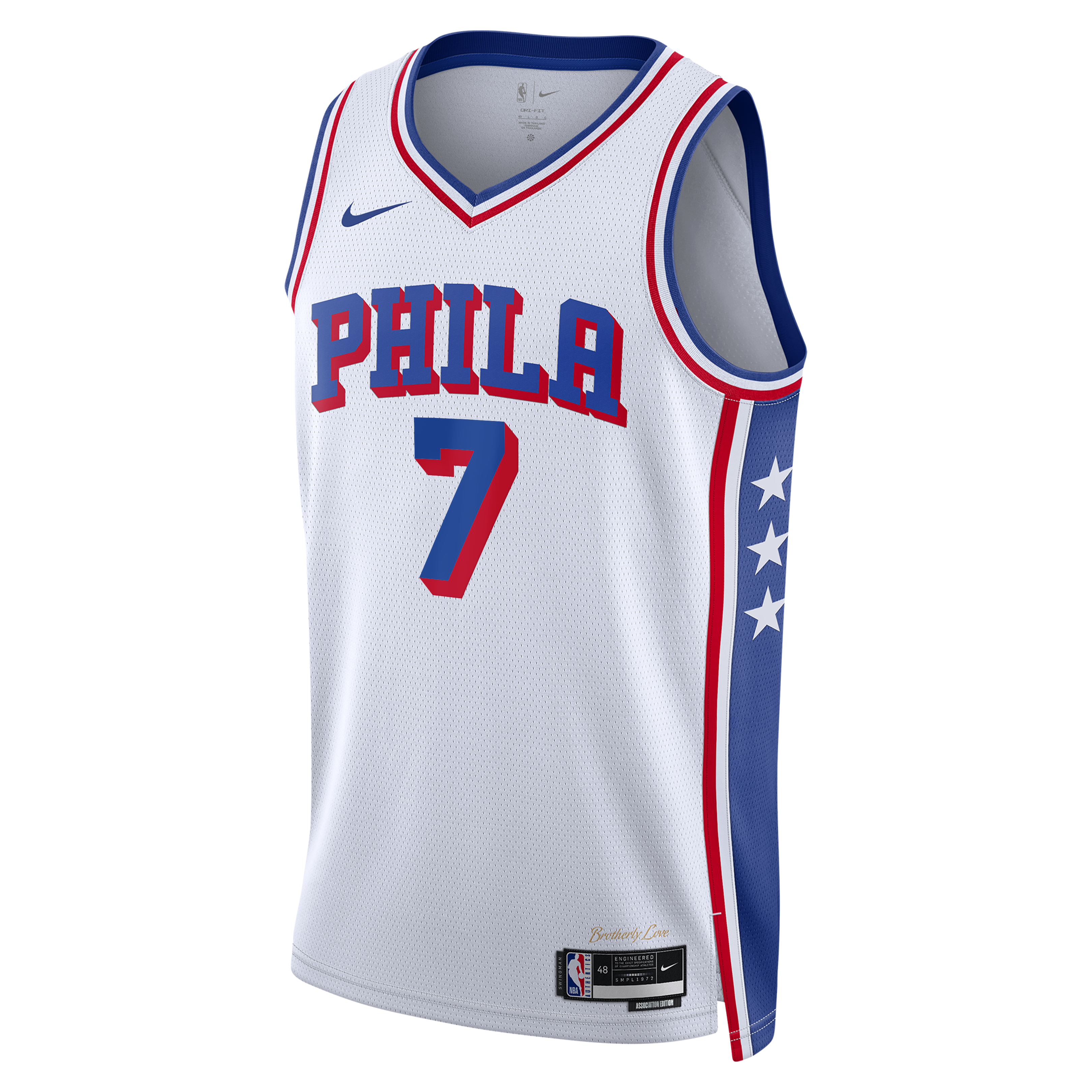 Jaylen Brown Philadelphia 76ers Association Edition Swingman Jersey - White - Unisex