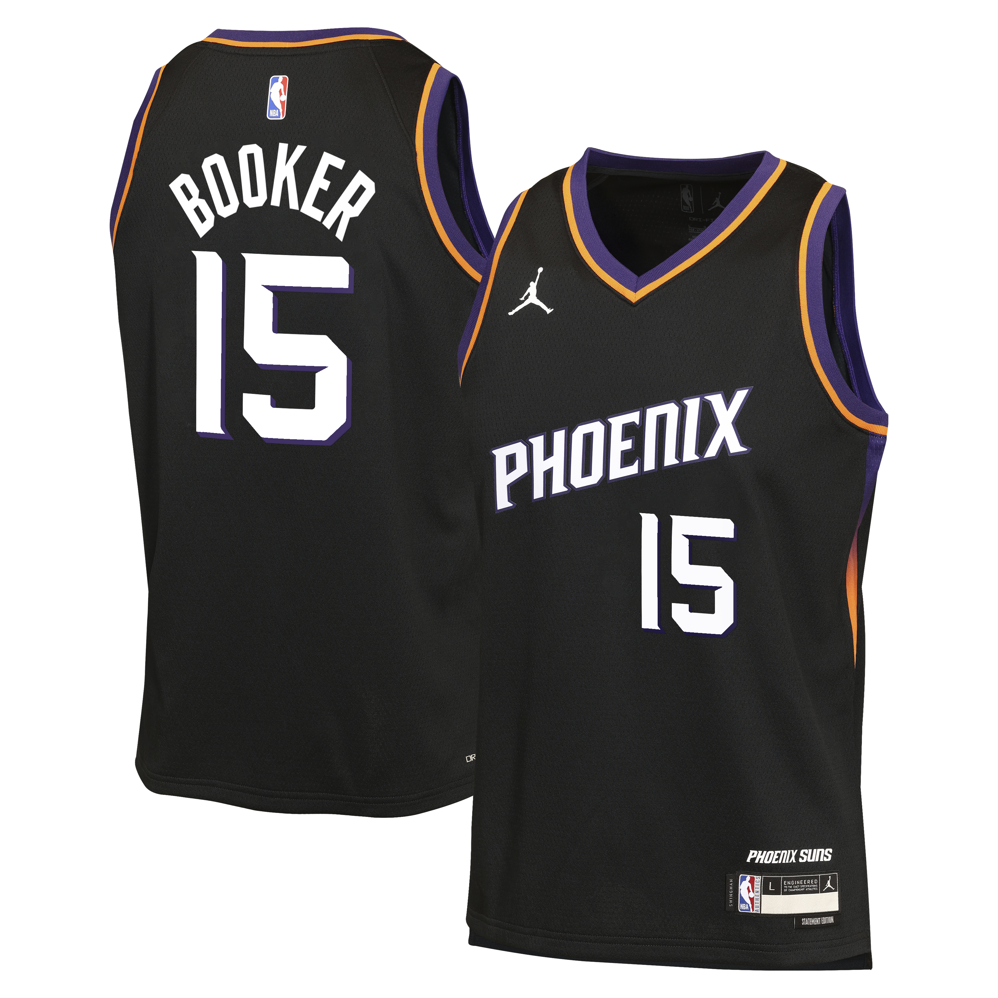Devin Booker Phoenix Suns Statement Edition Jersey - Black - Youth