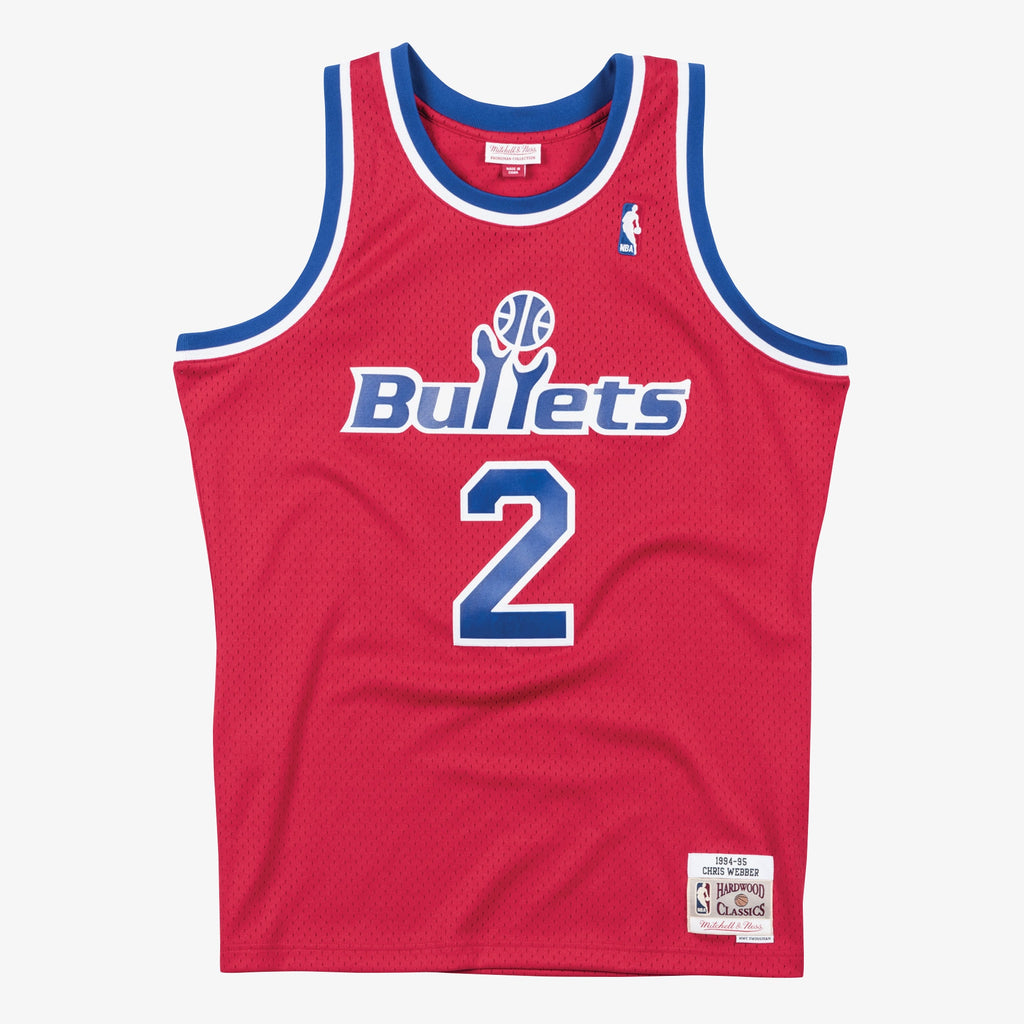 Chris Webber Washington Bullets 1994 Authentic Swingman Road Jersey - Scarlet