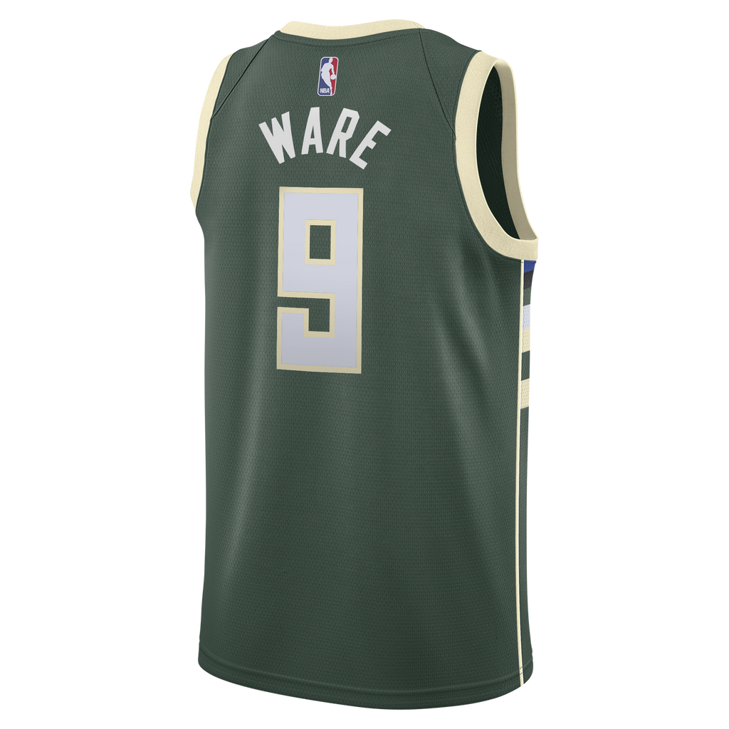 Kel'el Ware Milwaukee Bucks Icon Edition Swingman Jersey - White - Youth