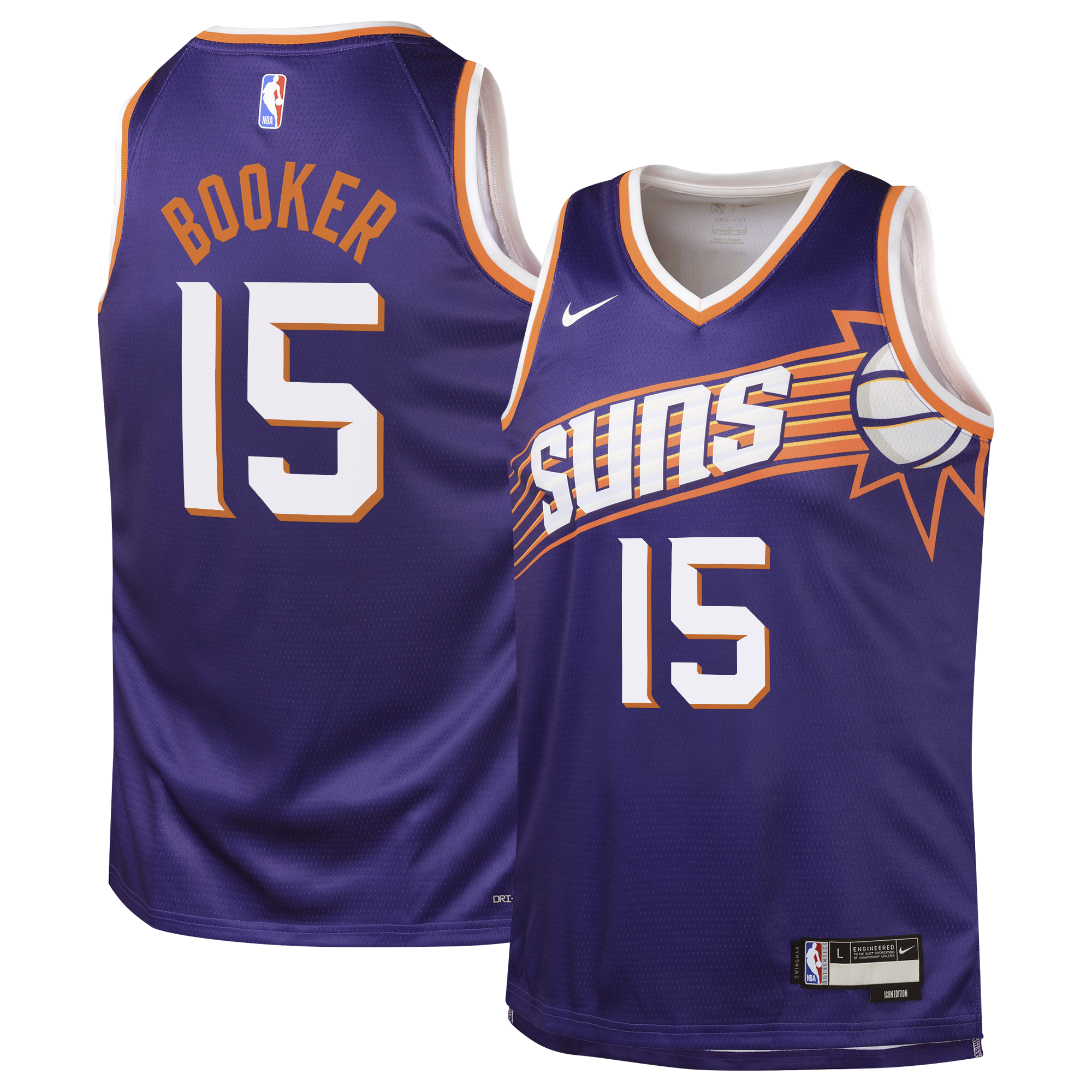 Devin Booker Phoenix Suns Icon Edition Swingman Jersey - Purple - Youth