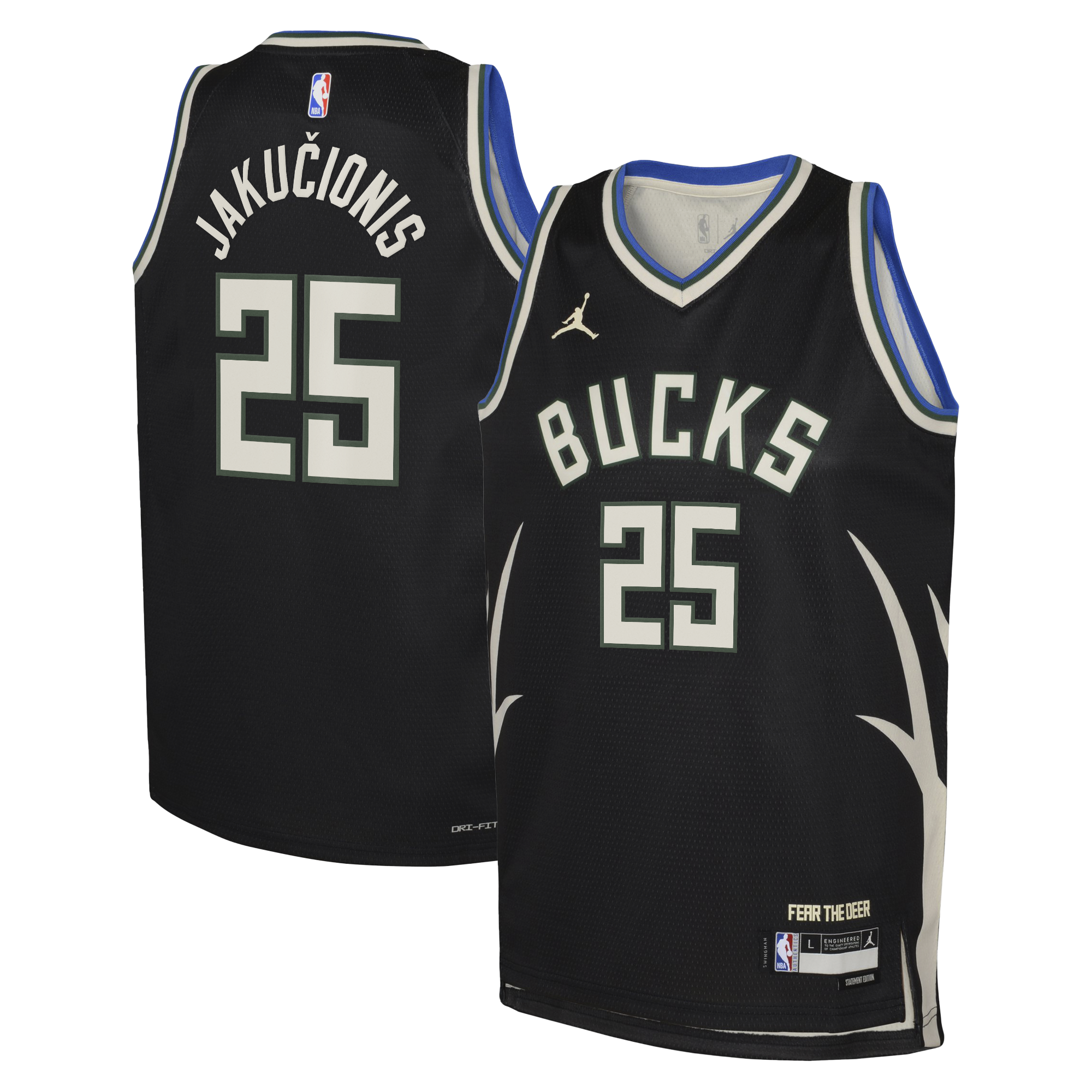 Kasparas Jakučionis Milwaukee Bucks Statement Edition Swingman Jersey - Hunter Green - Youth