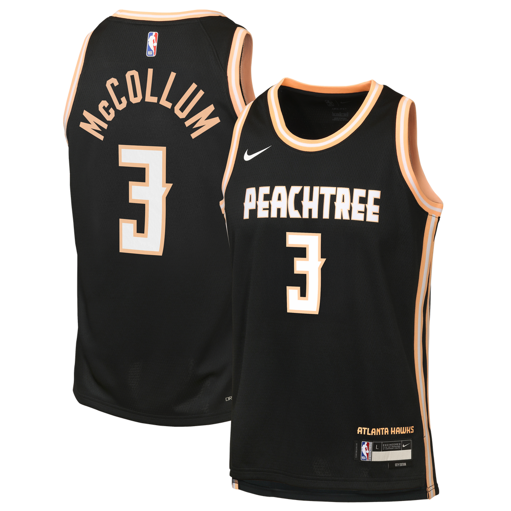 CJ McCollum Atlanta Hawks 2025/26 City Edition Swingman Jersey - Black - Youth