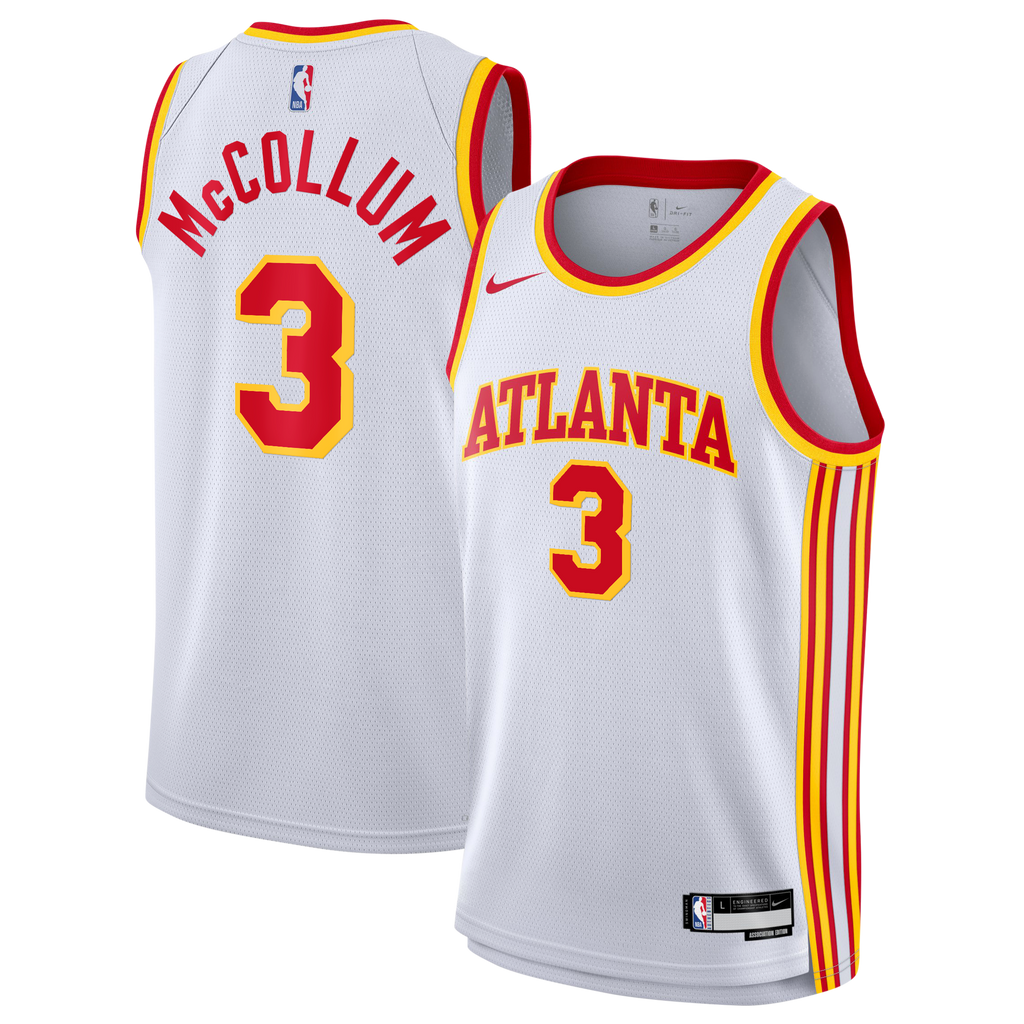 CJ McCollum Atlanta Hawks Association Edition Swingman Jersey - White - Youth