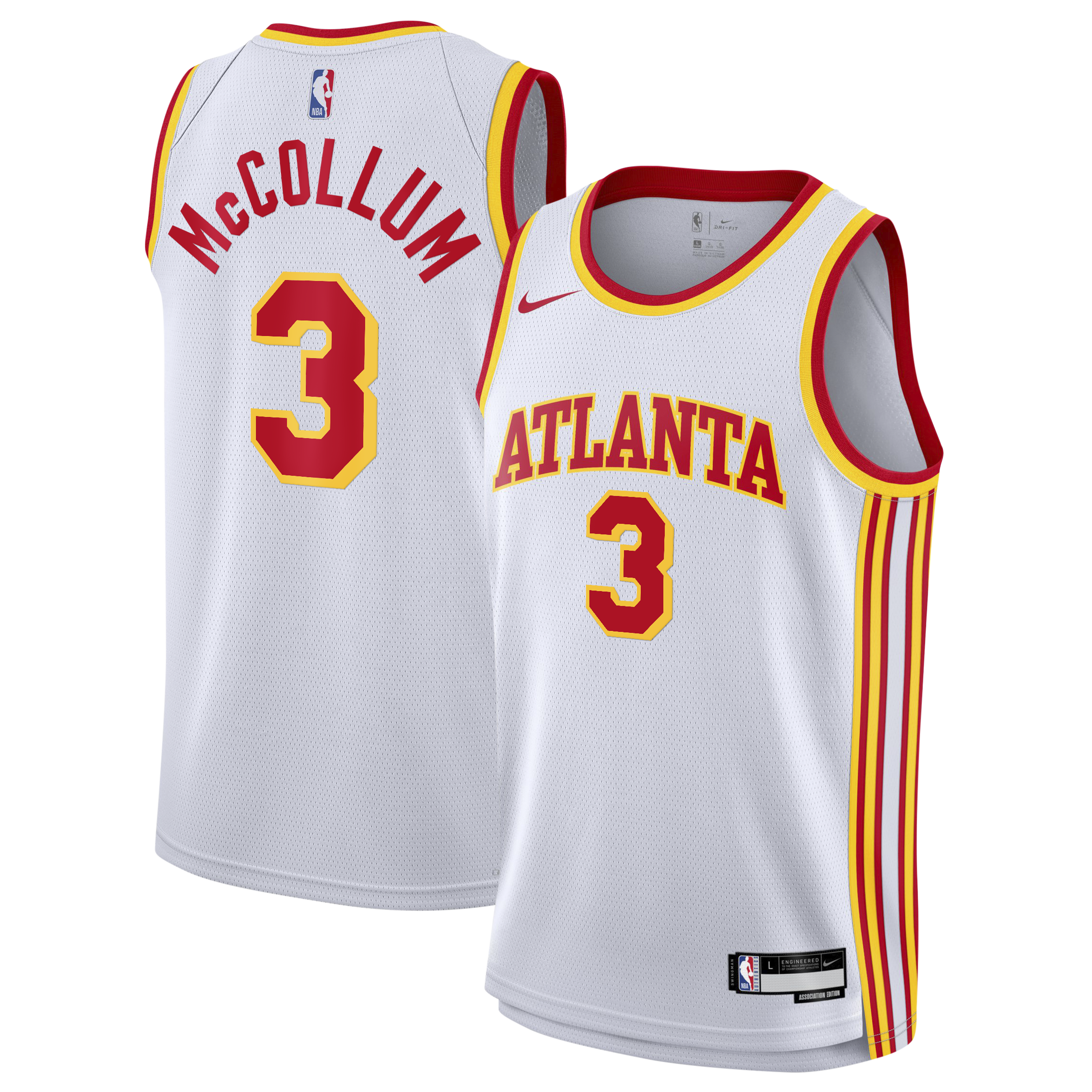 CJ McCollum Atlanta Hawks Association Edition Swingman Jersey - White - Youth