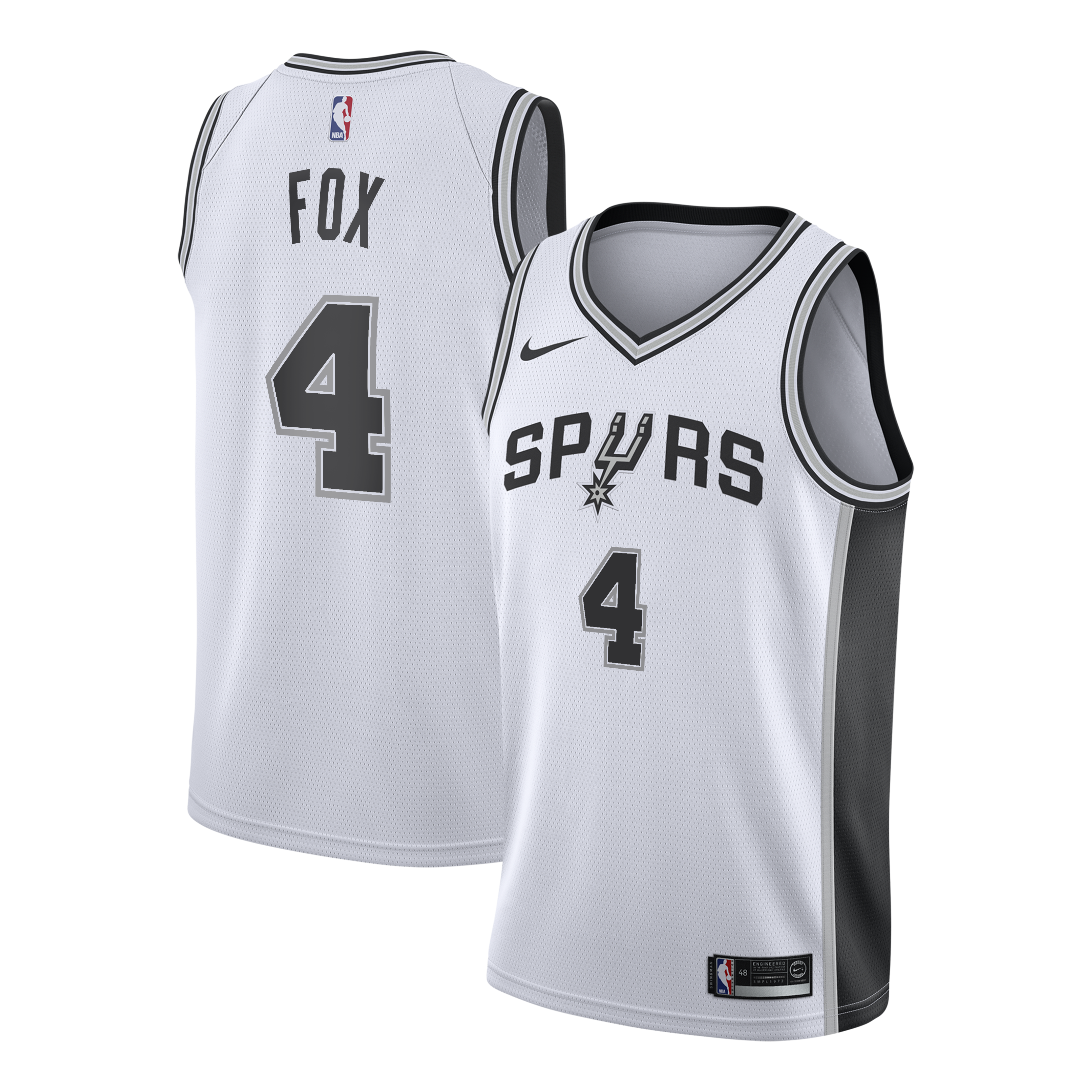 De'Aaron Fox San Antonio Spurs Association Edition Swingman Jersey - White - Youth