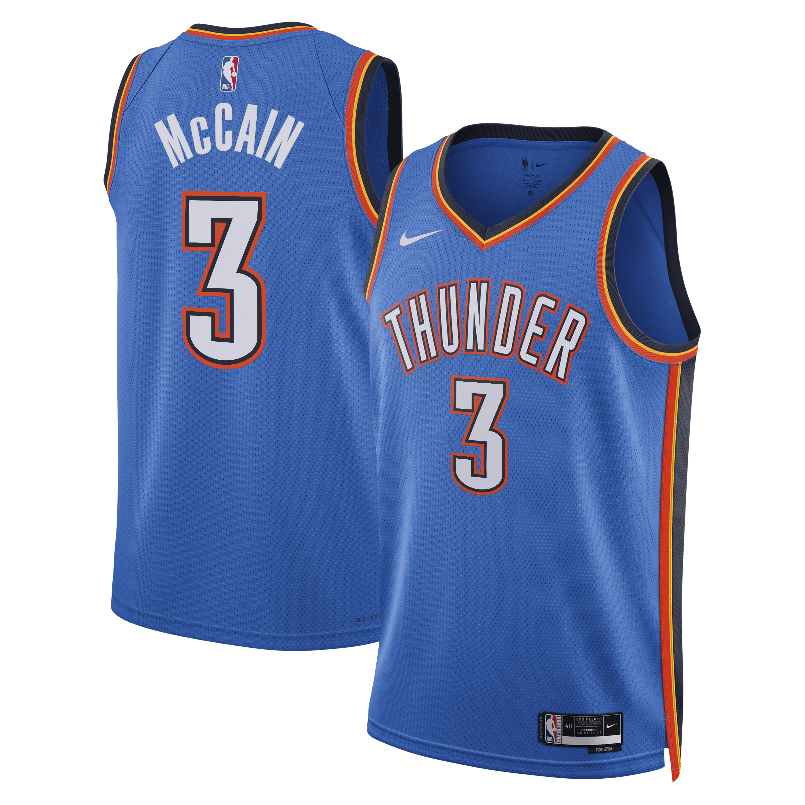 Jared McCain Oklahoma City Thunder Icon Edition Swingman Jersey - Blue - Unisex