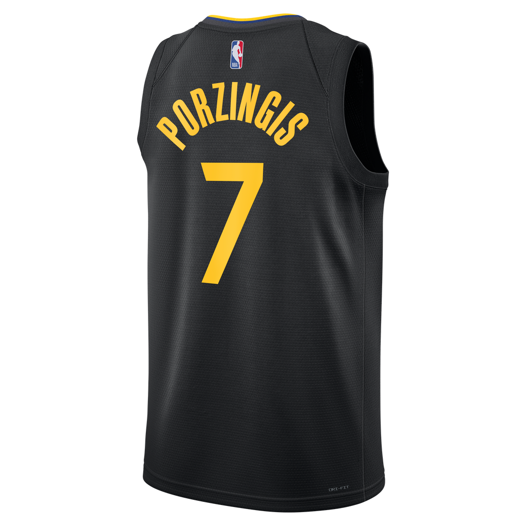 Kristaps Porziņģis Golden State Warriors 2024/25 Statement Edition Swingman Jersey - Black - Unisex