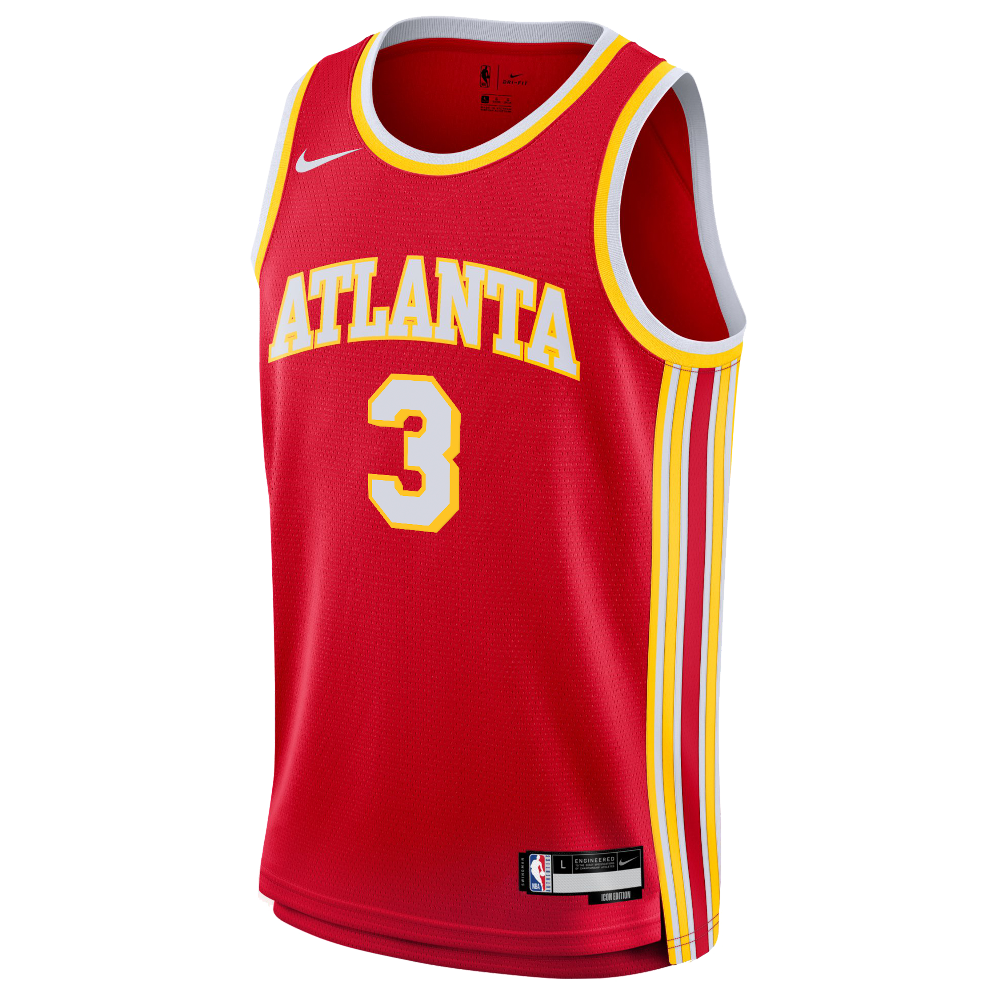 CJ McCollum Atlanta Hawks Icon Edition Swingman Jersey - Red - Youth