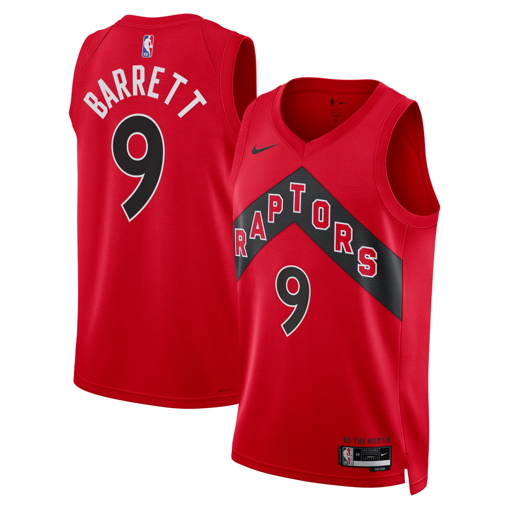 RJ Barrett Toronto Raptors Icon Edition Swingman Jersey - Red - Unisex