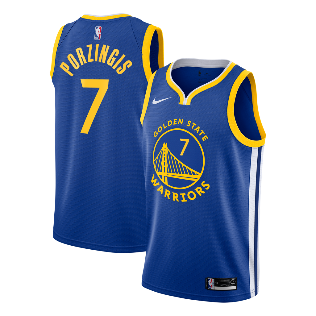 Kristaps Porziņģis Golden State Warriors Icon Edition Swingman Jersey - Royal - Youth