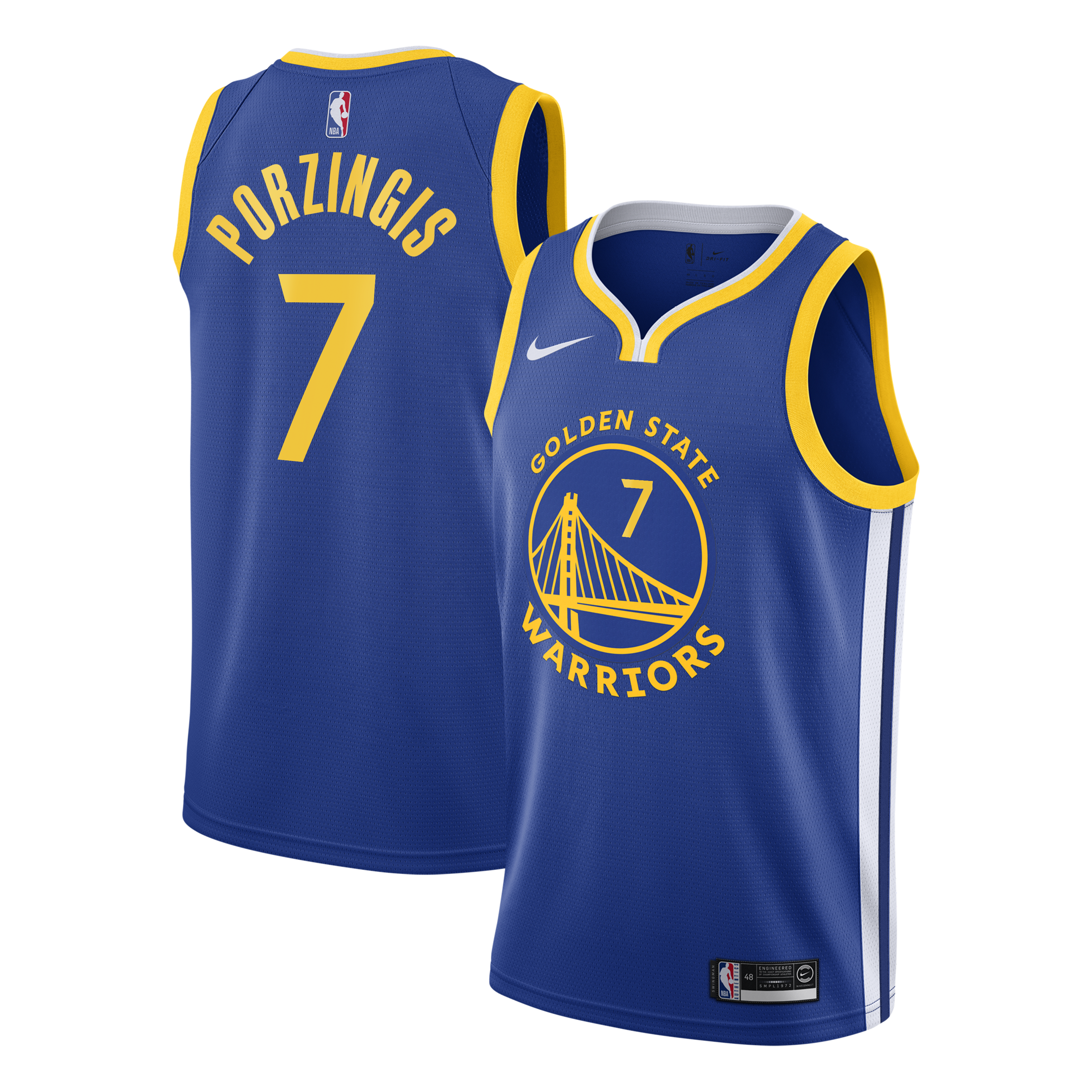Kristaps Porziņģis Golden State Warriors Icon Edition Swingman Jersey - Royal - Youth