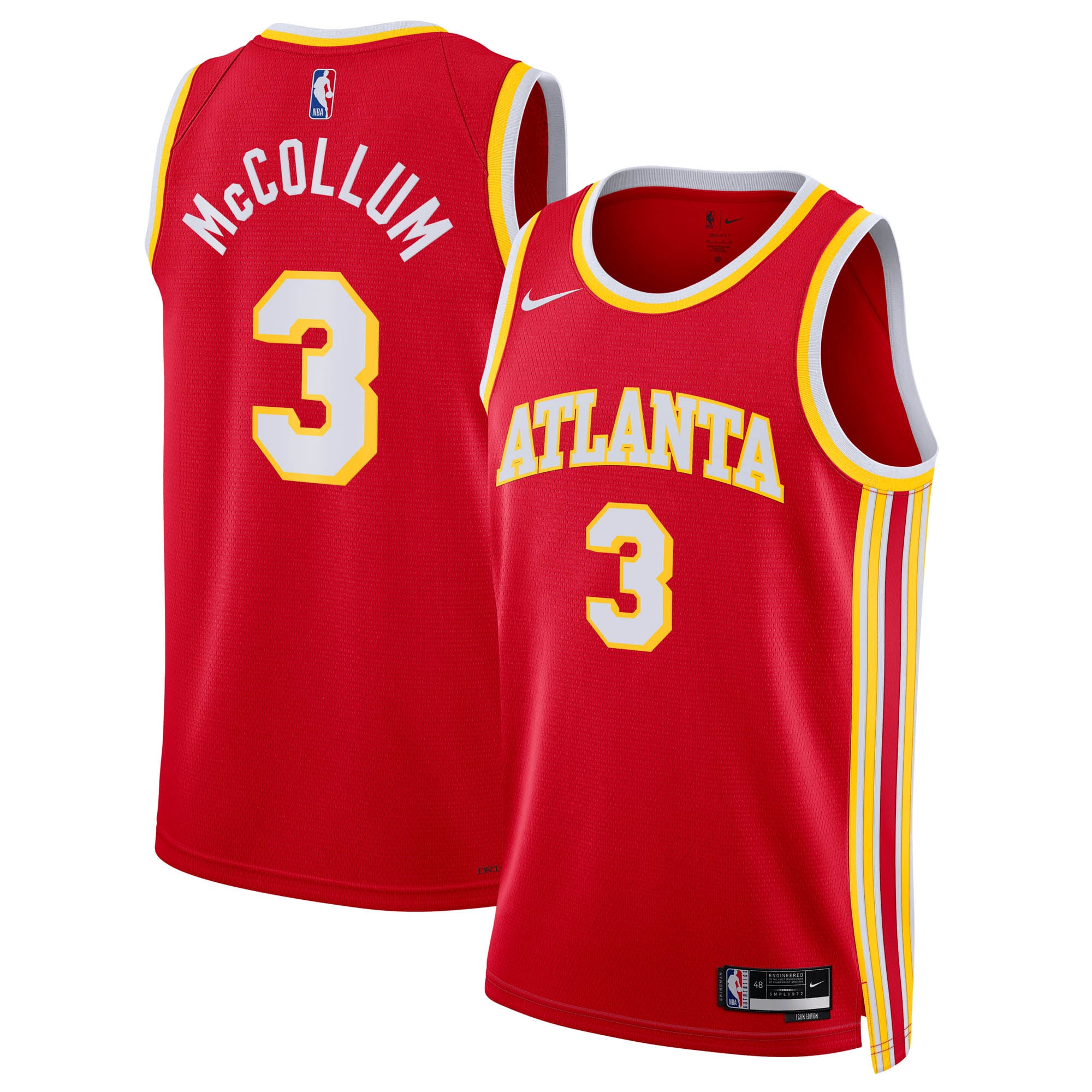 CJ McCollum Atlanta Hawks Icon Edition Swingman Jersey - Red - Unisex