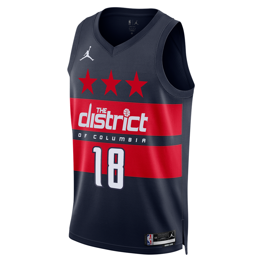 Kyshawn George Washington Wizards Statement Edition Swingman Jersey - Navy - Mens