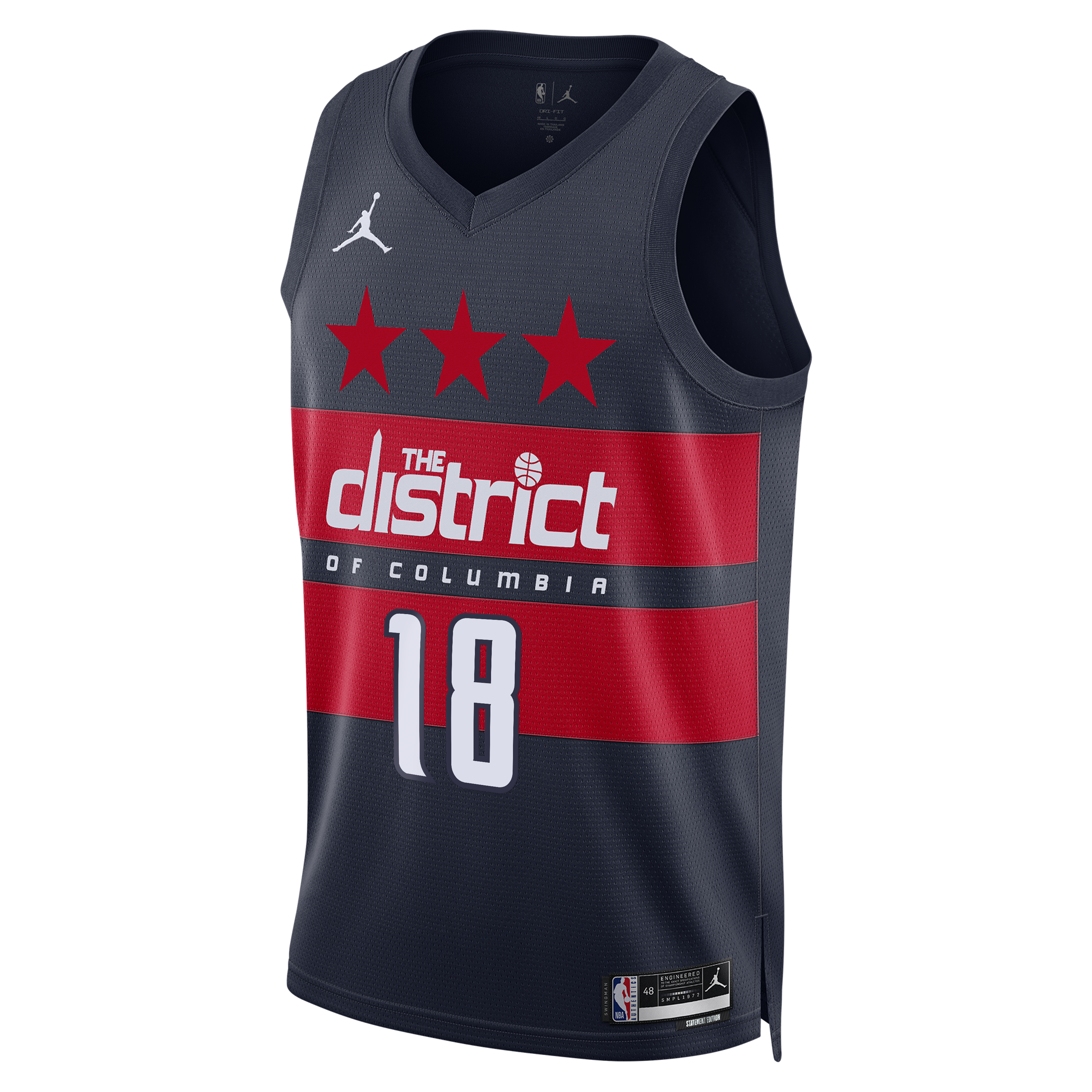 Kyshawn George Washington Wizards Statement Edition Swingman Jersey - Navy - Mens