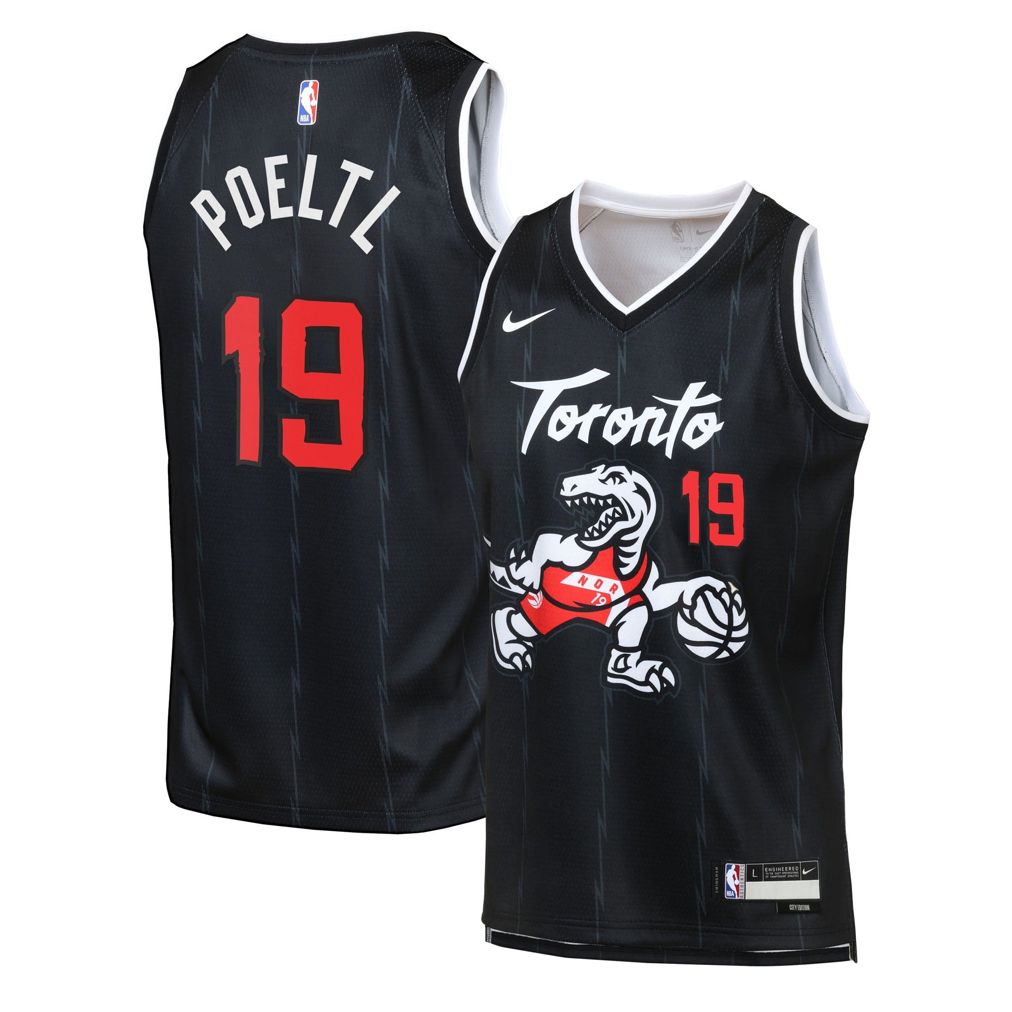 Jakob Poeltl Toronto Raptors 2025/26 City Edition Swingman Jersey - Black - Youth