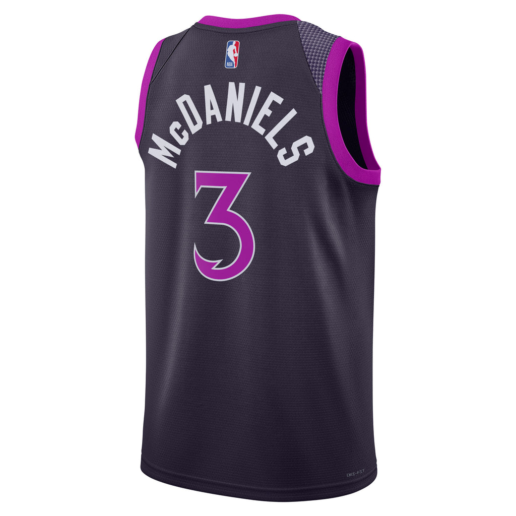 Jaden McDaniels Minnesota Timberwolves 2025/26 City Edition Swingman Jersey - Black - Unisex