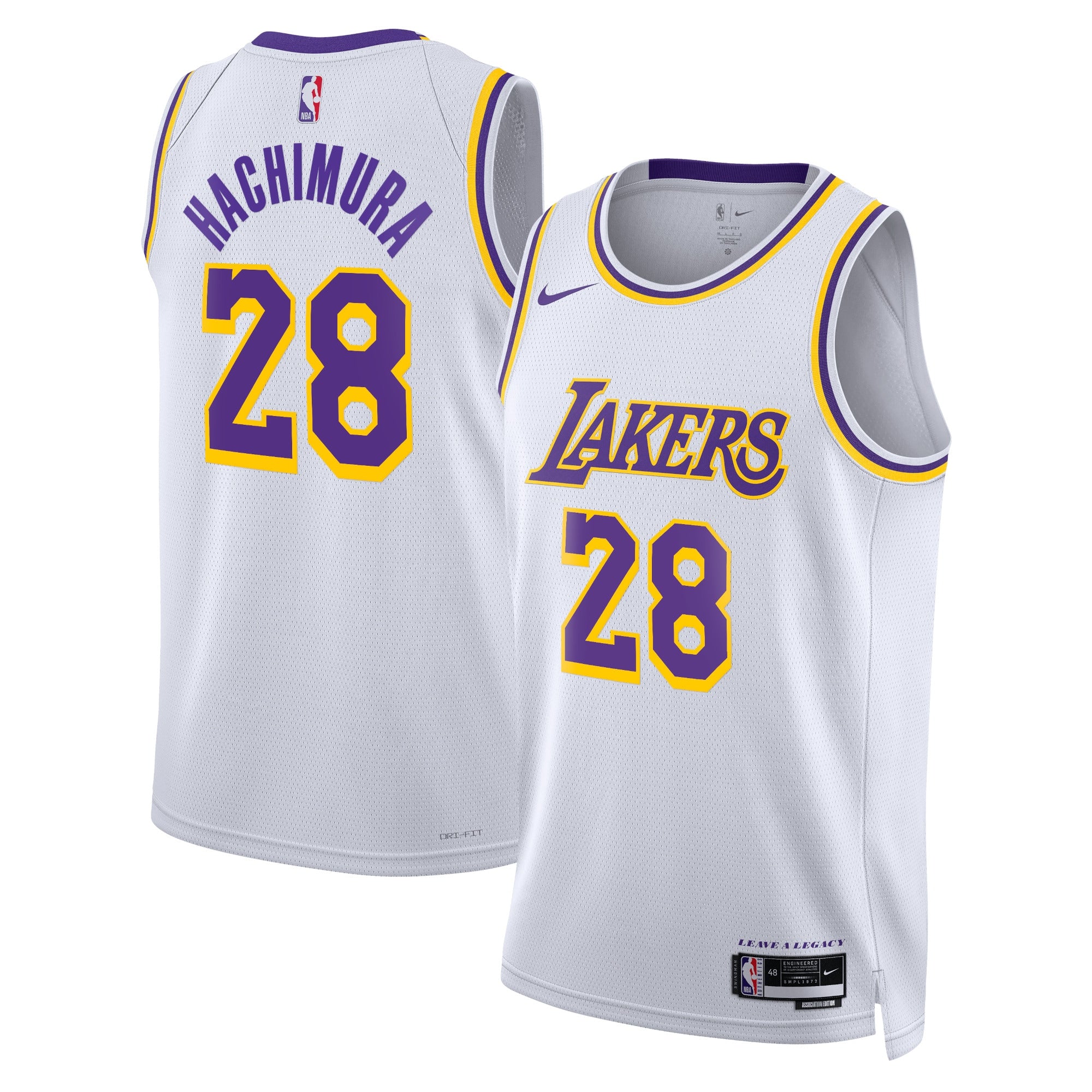 Rui Hachimura Los Angeles Lakers Association Edition Swingman Jersey - White - Unisex