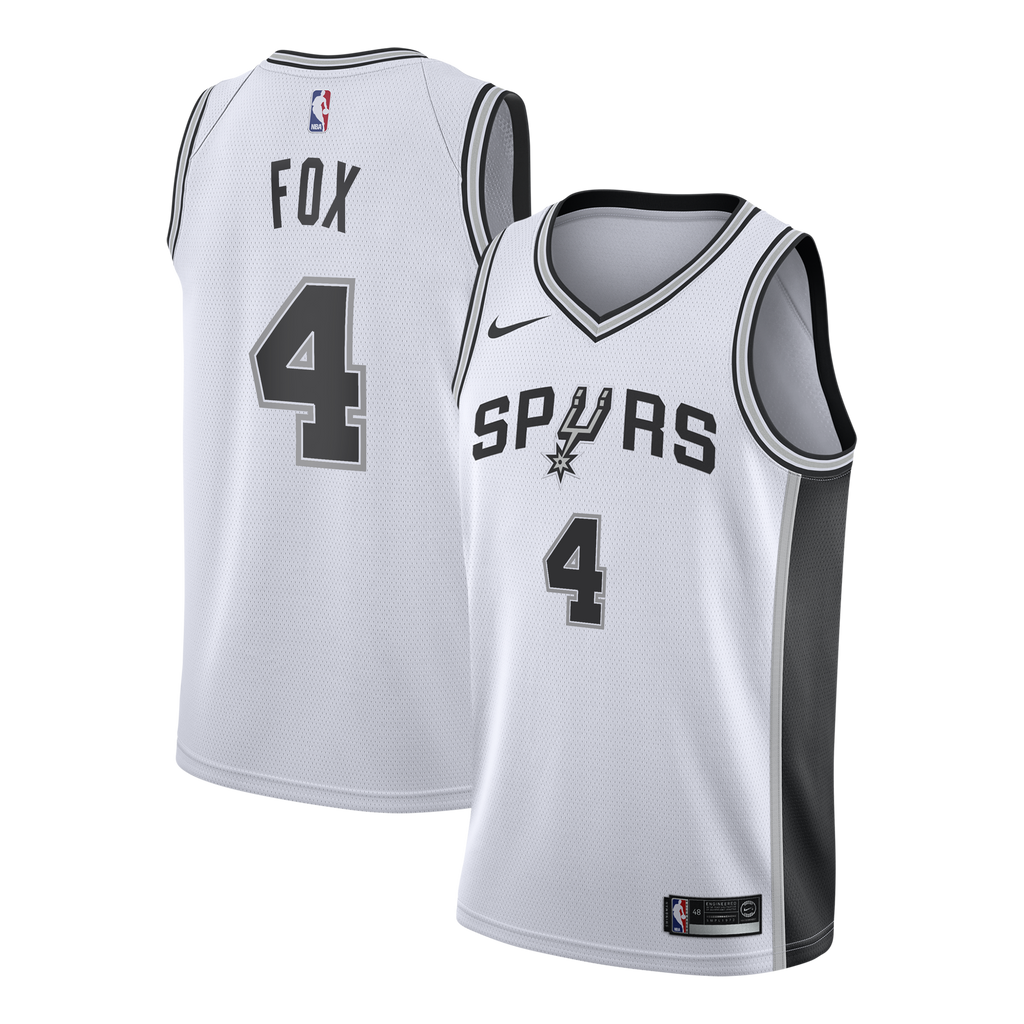 De'Aaron Fox San Antonio Spurs Association Edition Swingman Jersey - White - Youth