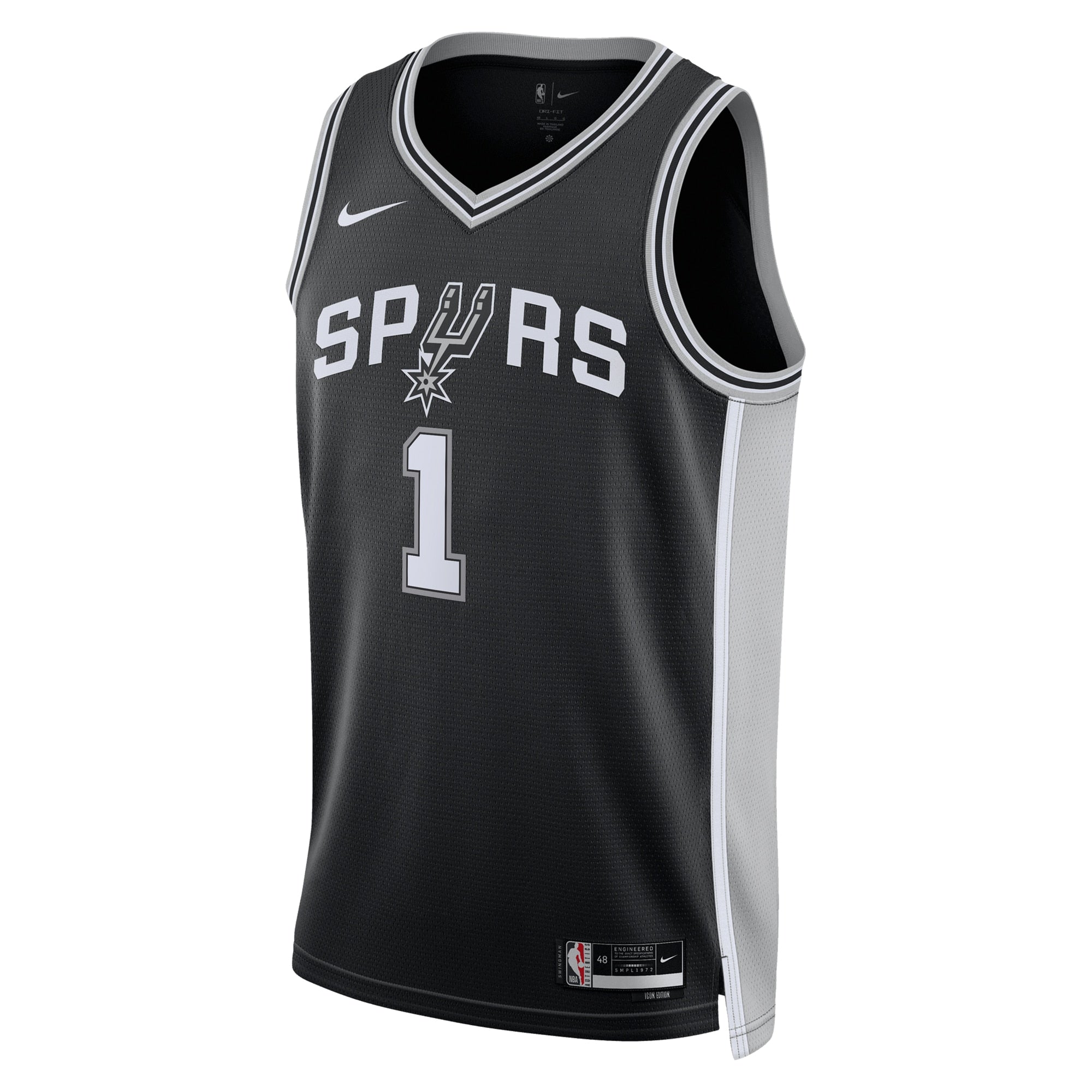 Victor Wembanyama San Antonio Spurs Icon Edition Swingman Jersey - Black - Unisex
