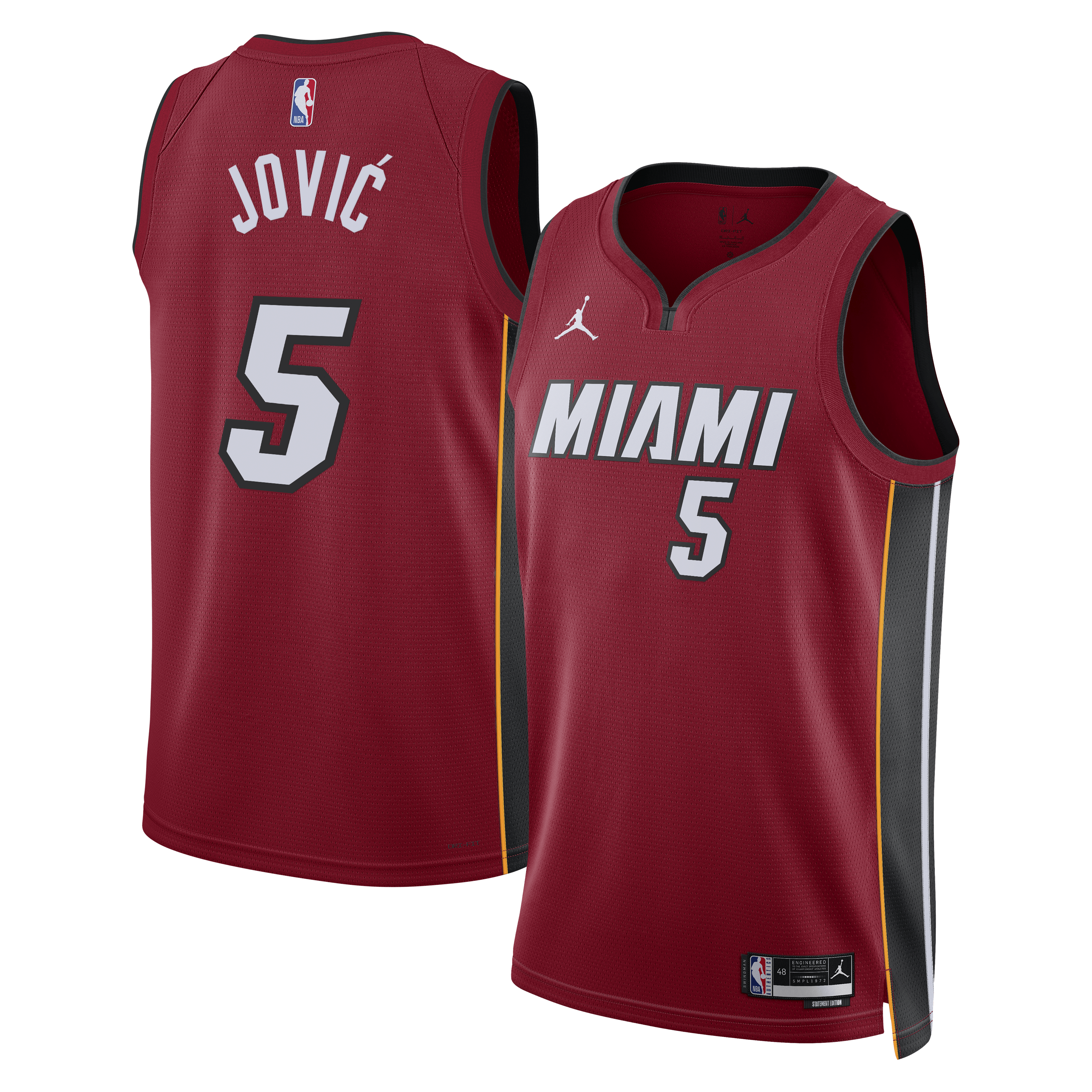 Nikola Jović Miami Heat Statement Edition Swingman Jersey - Red - Unisex