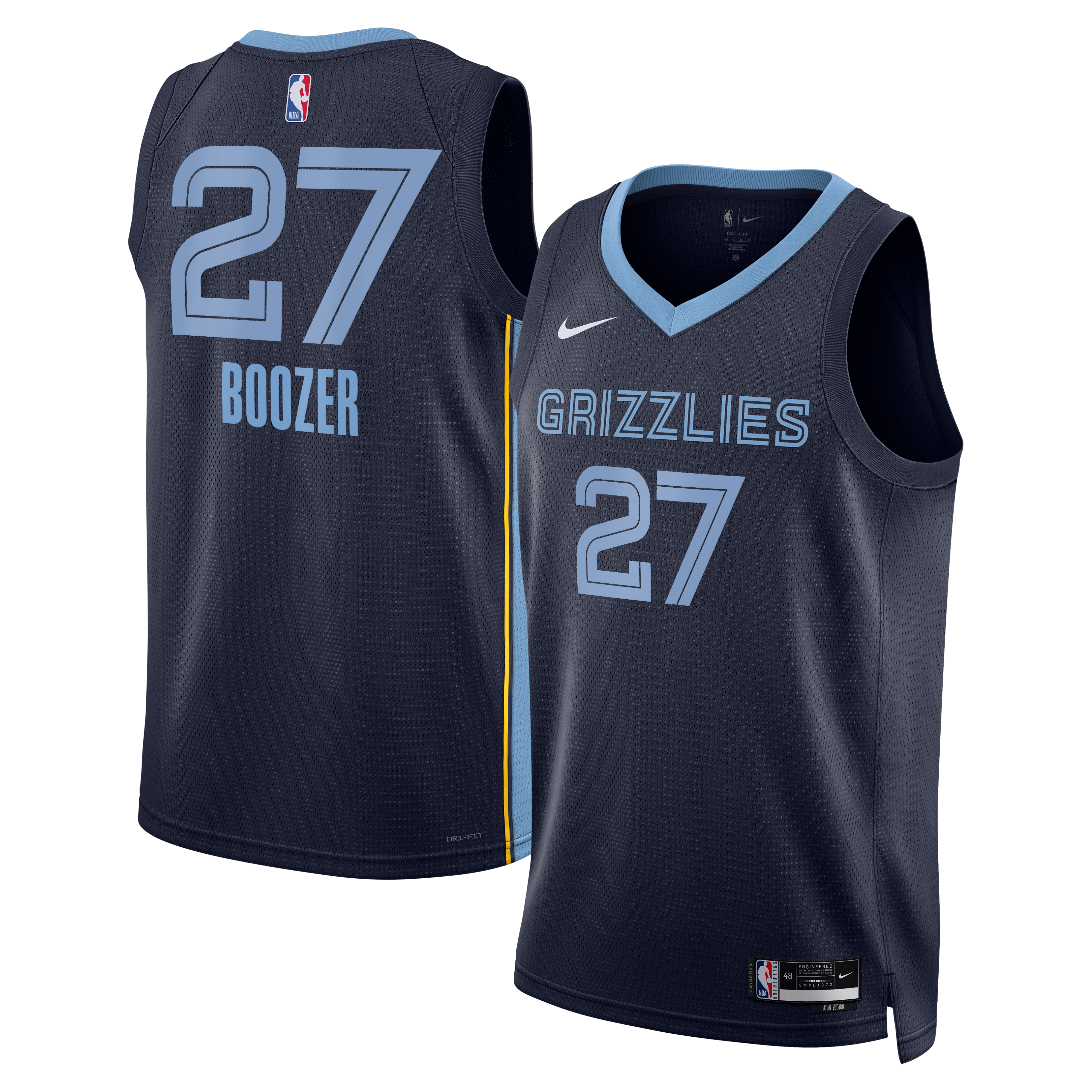 Cameron Boozer Memphis Grizzlies Swingman Icon Jersey - Black - Unisex