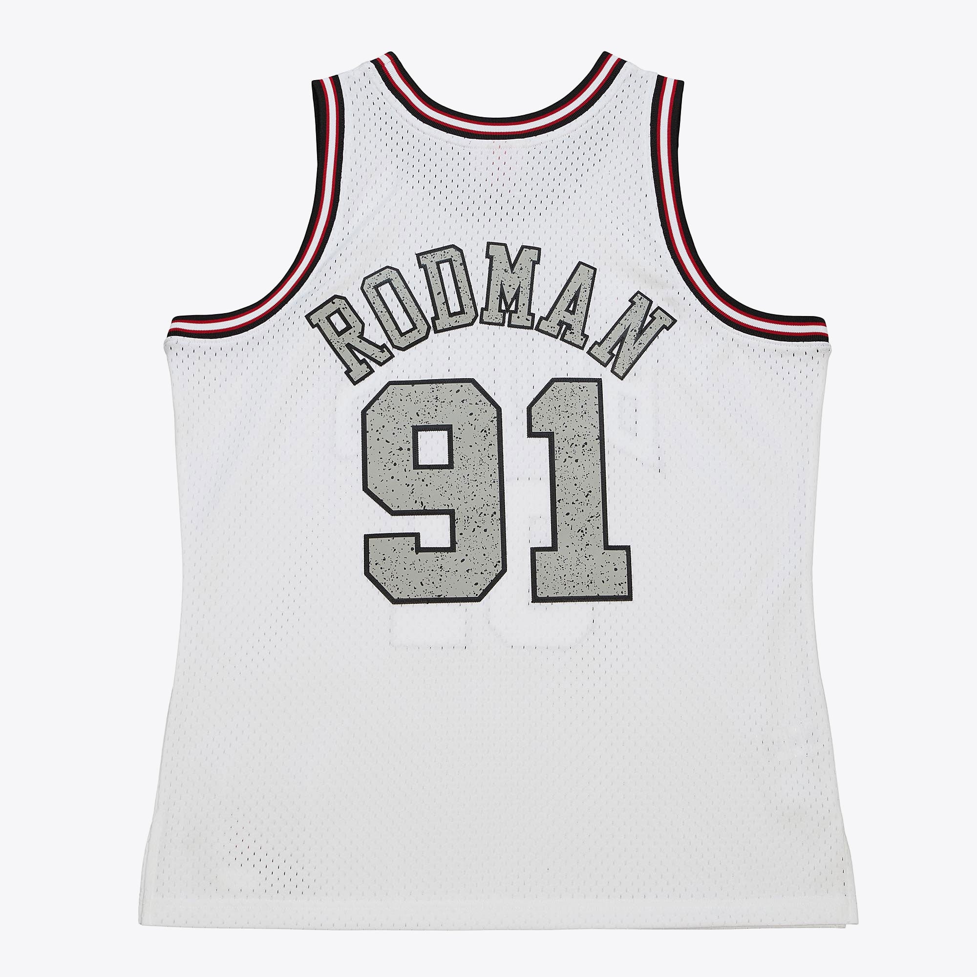 Dennis Rodman Chicago Bulls 1997 Cracked Cement Swingman Jersey - White