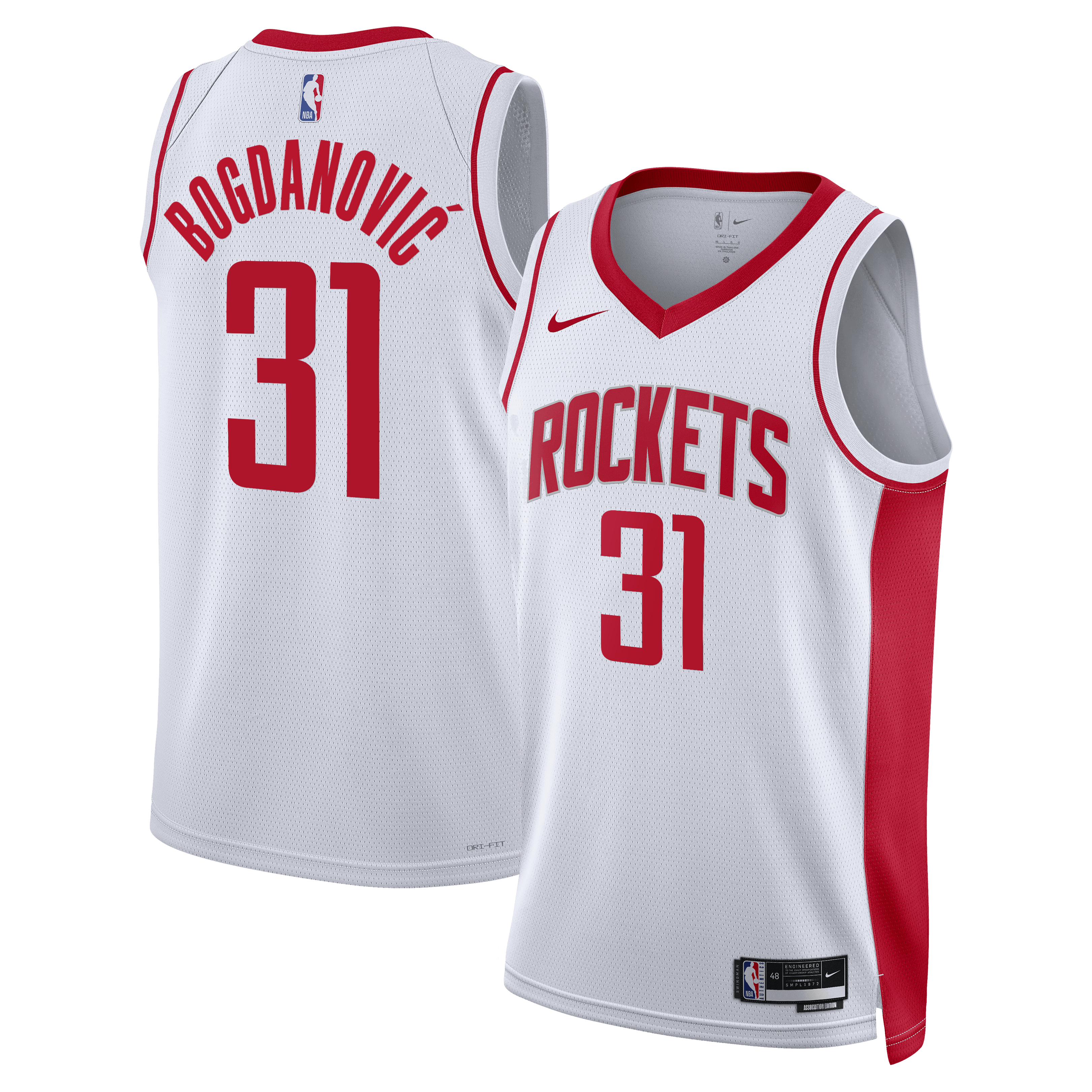 Bogdan Bogdanović Houston Rockets Association Edition Swingman Jersey - White - Unisex