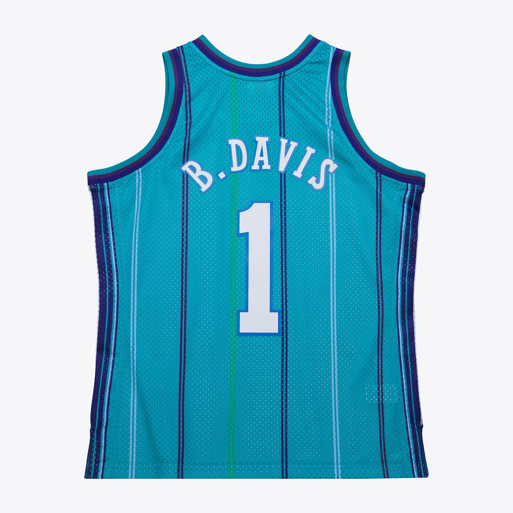 Baron Davis Charlotte Hornets 1999 Authentic Swingman Road Jersey - Teal