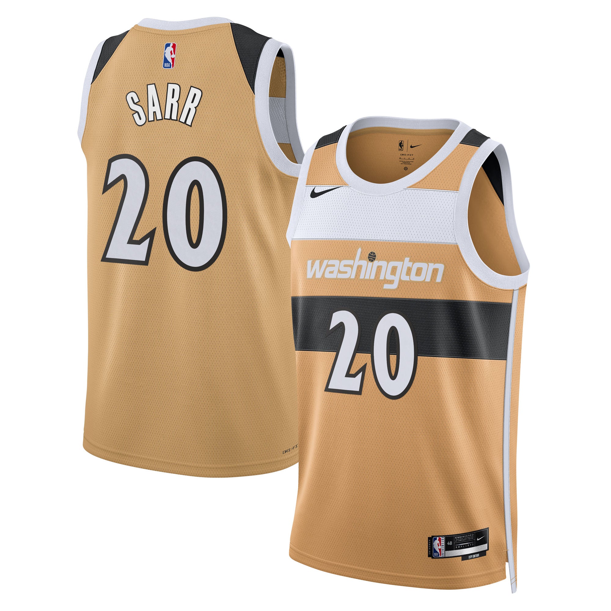 Alex Sarr Washington Wizards 2025/26 City Edition Swingman Jersey - Tan - Unisex