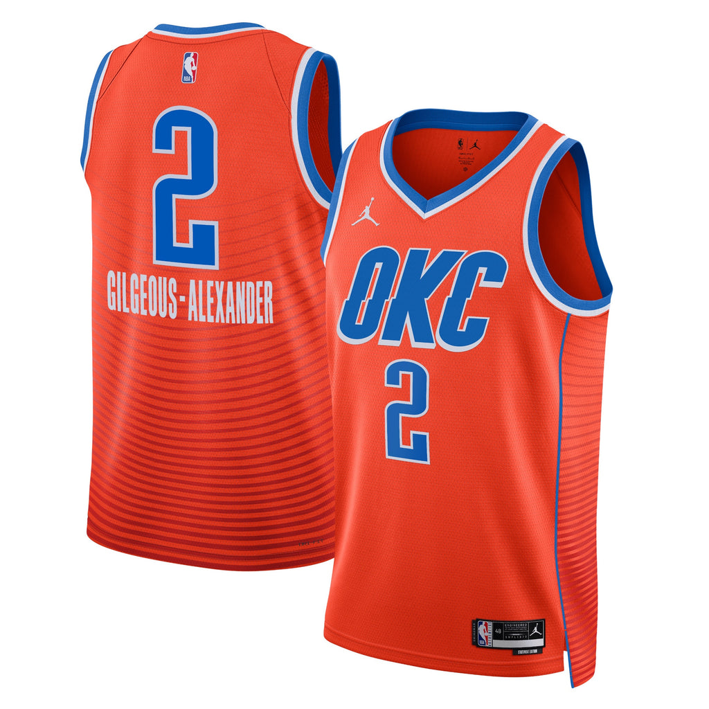 Shai Gilgeous-Alexander Oklahoma City Thunder Statement Edition Swingman Jersey - Orange - Unisex