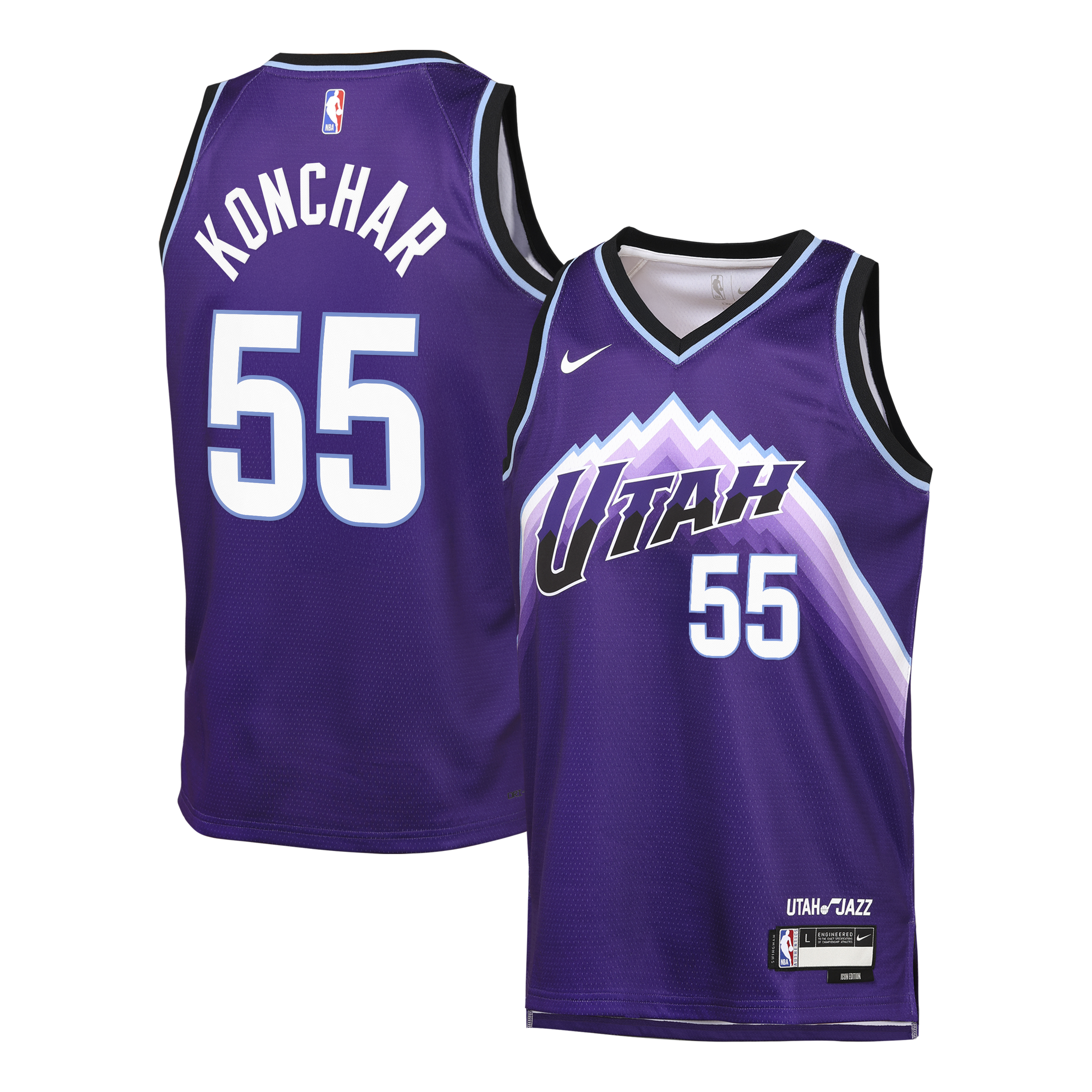 John Konchar Utah Jazz Icon Edition Replica Swingman Jersey - Purple - Youth