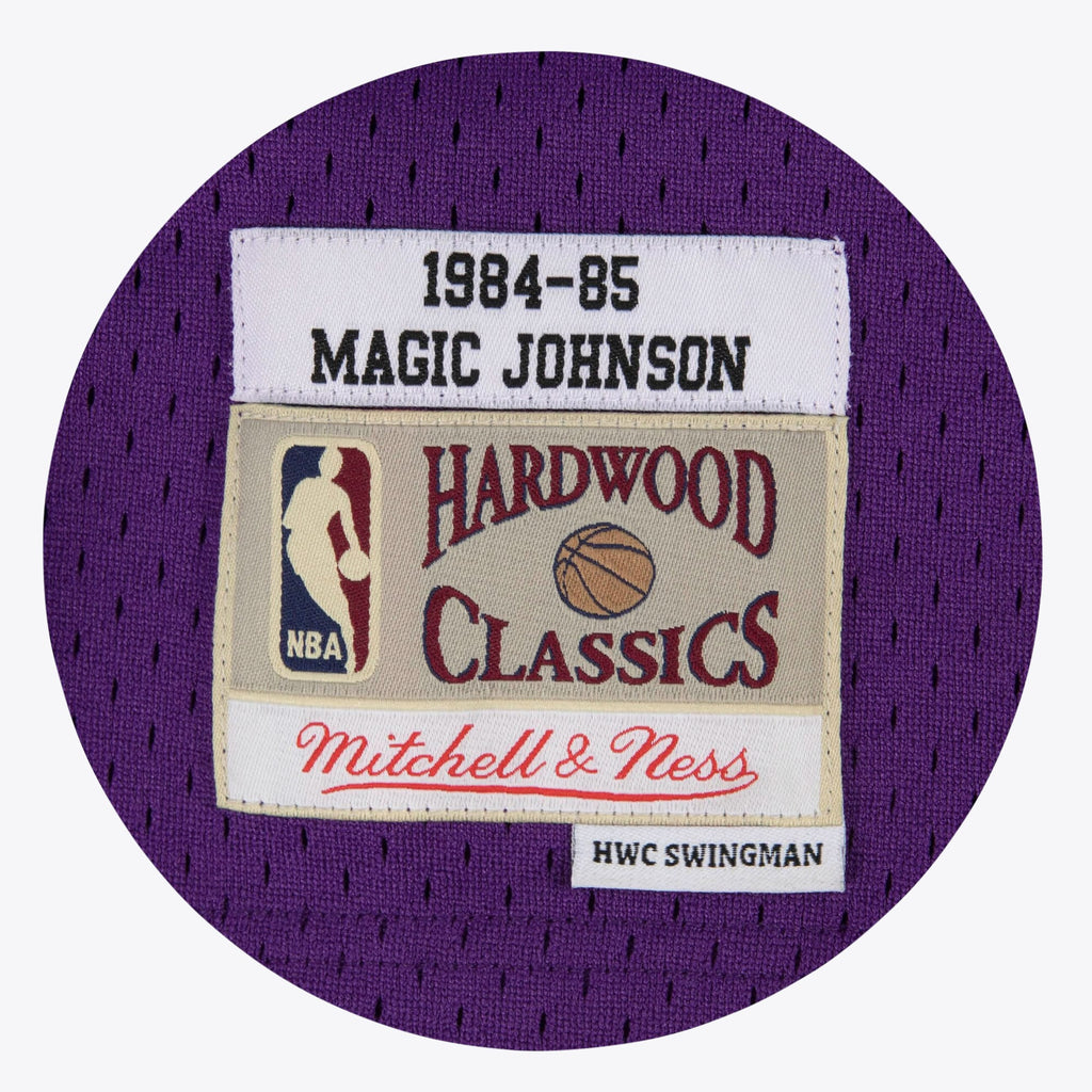 Magic Johnson Los Angeles Lakers 1984-85 Hardwood Classics Swingman Road Jersey - Purple - Mens