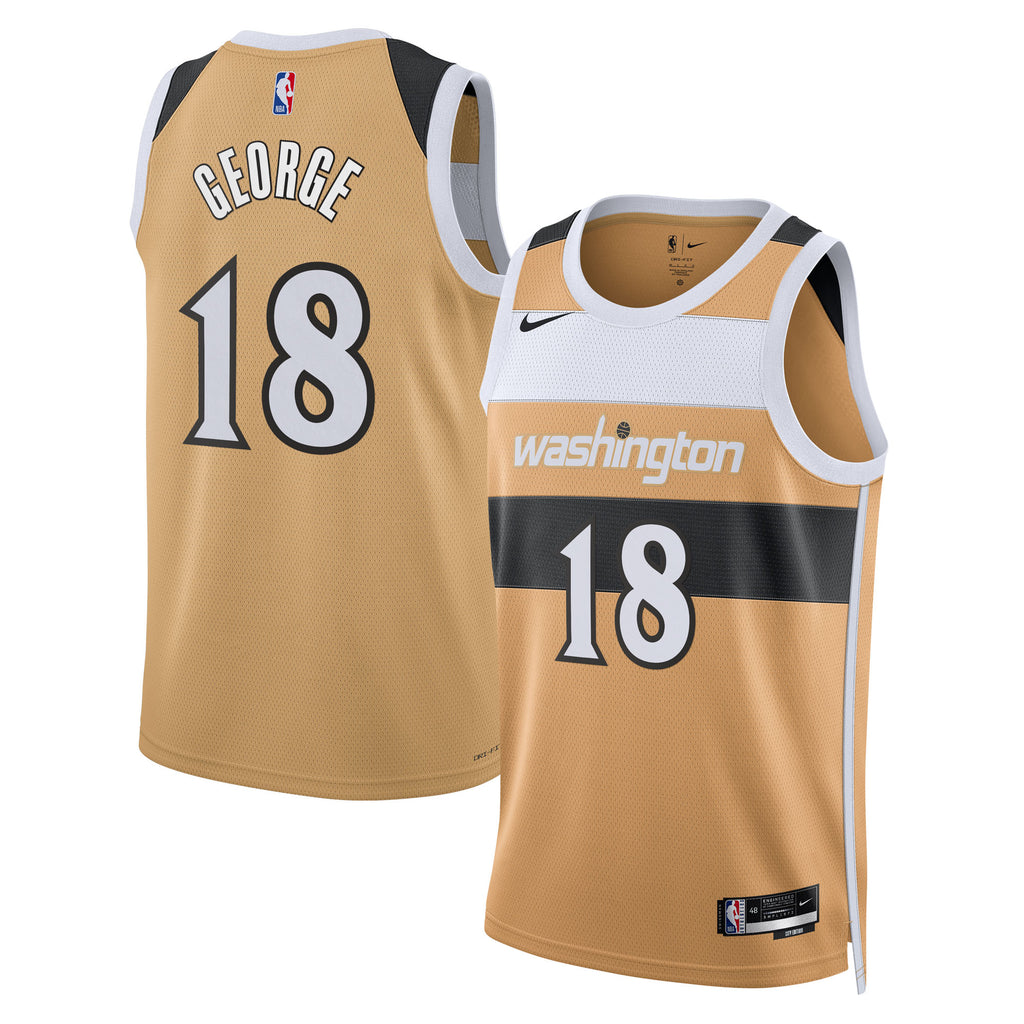Kyshawn George Washington Wizards 2025/26 City Edition Swingman Jersey - Tan - Unisex