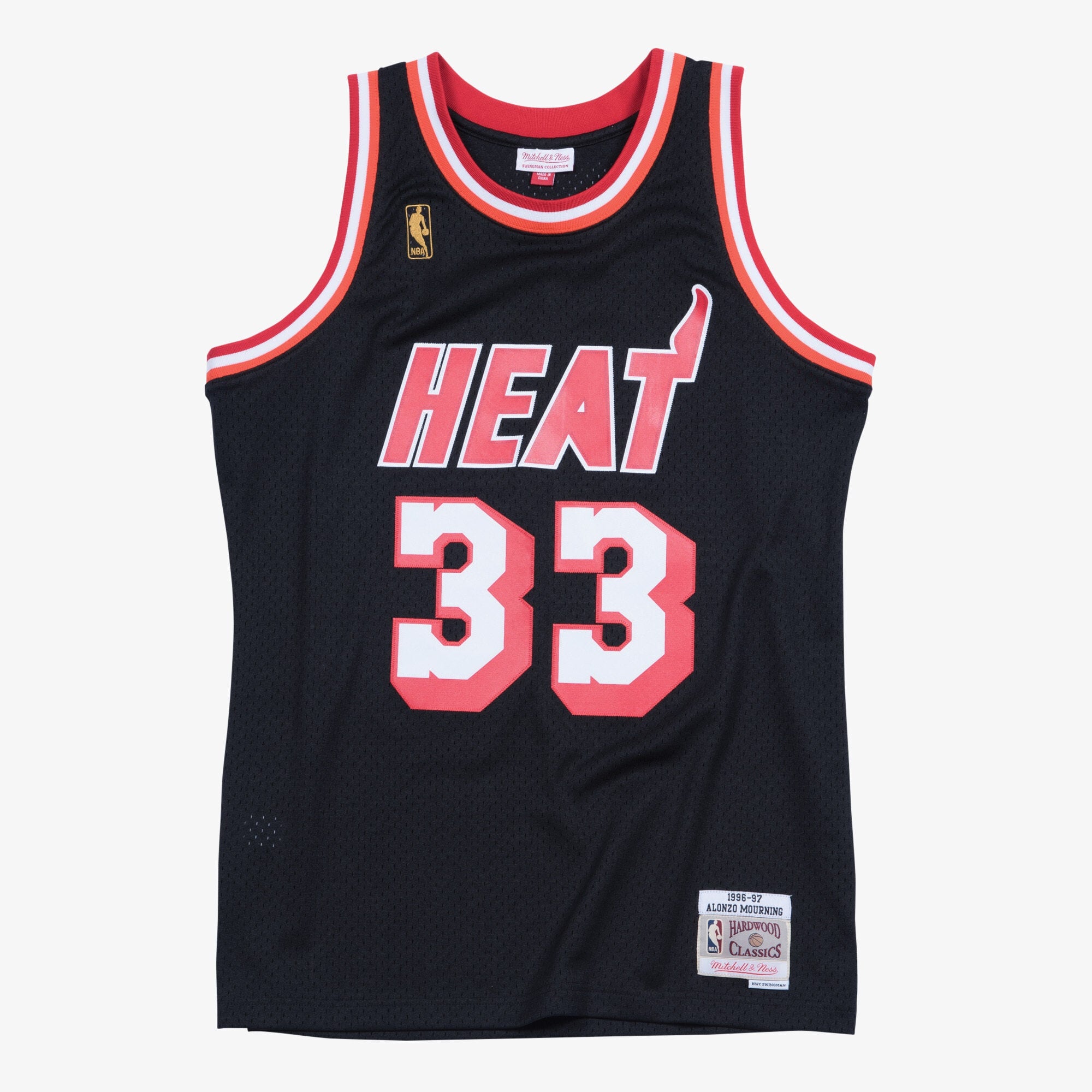 Alonzo Mourning Miami Heat Hardwood Classics Swingman Jersey - Mens