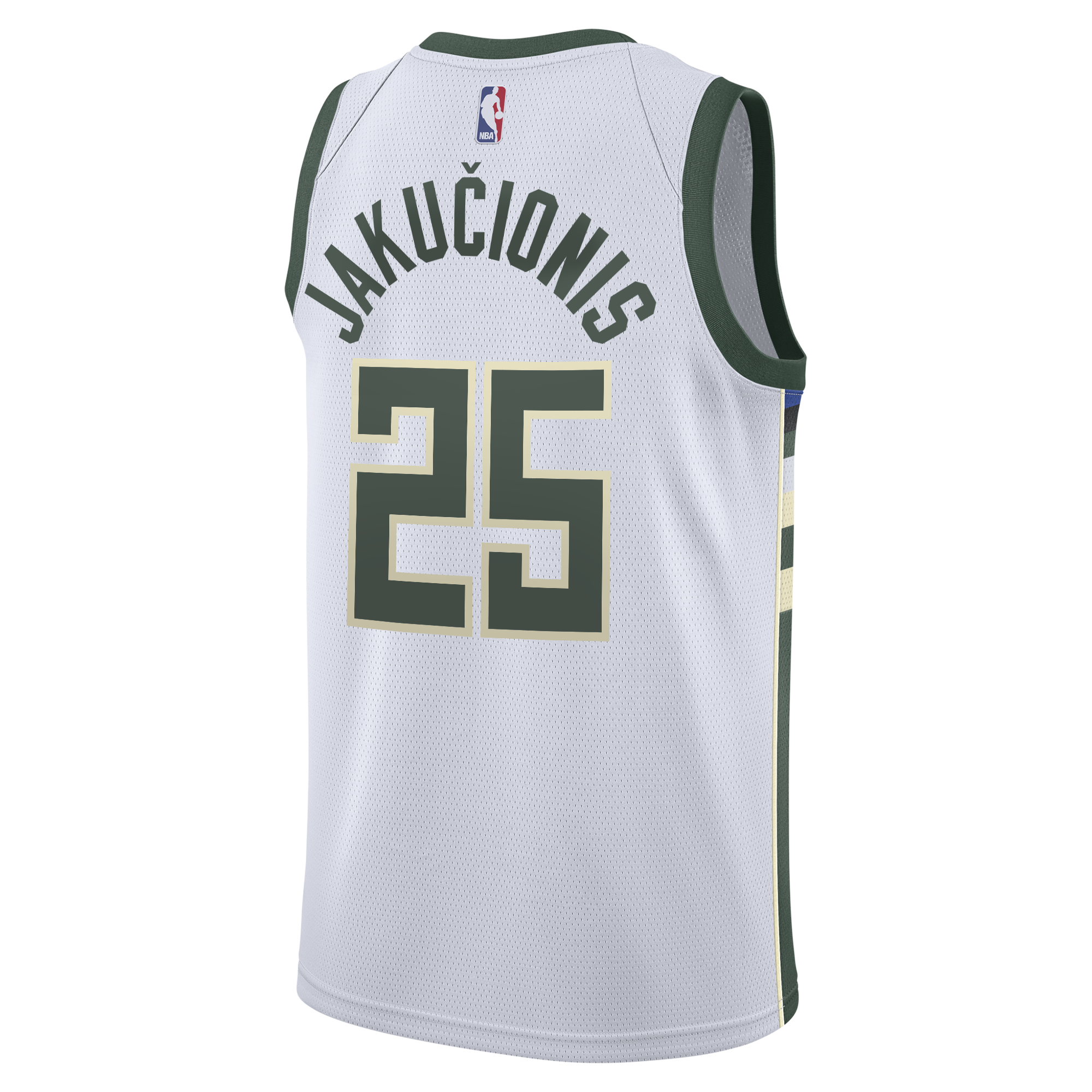 Kasparas Jakučionis Milwaukee Bucks Association Edition Swingman Jersey - White - Youth