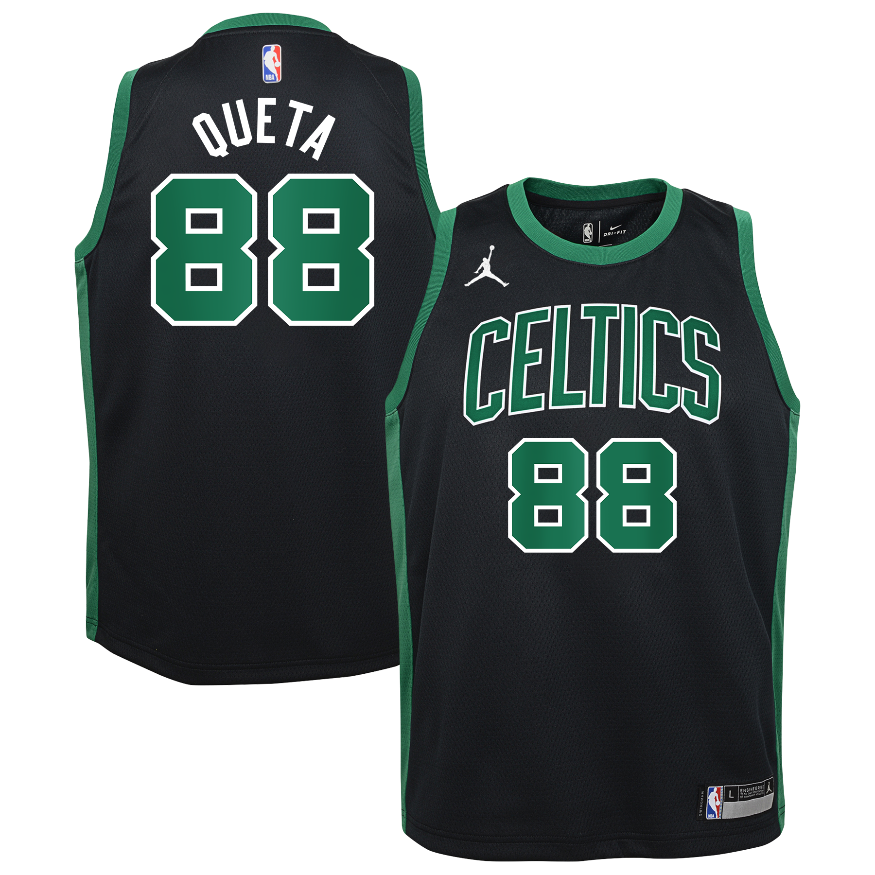 Neemias Queta Boston Celtics Statement Edition Swingman Jersey - Black - Youth