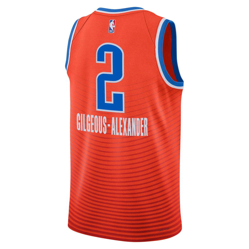 Shai Gilgeous-Alexander Oklahoma City Thunder Statement Edition Swingman Jersey - Orange - Unisex