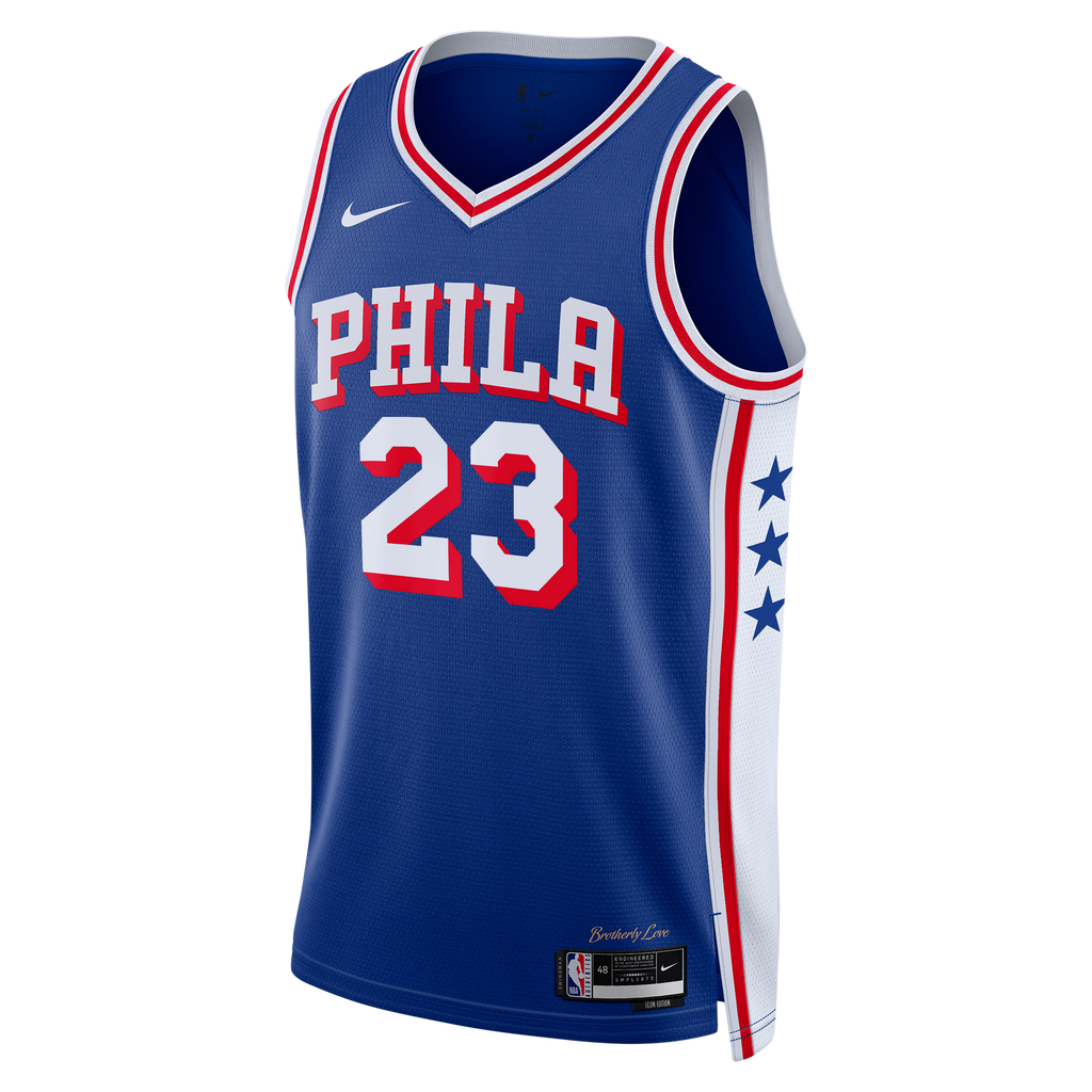 LeBron James Philadelphia 76ers Icon Edition Swingman Jersey - Royal - Youth
