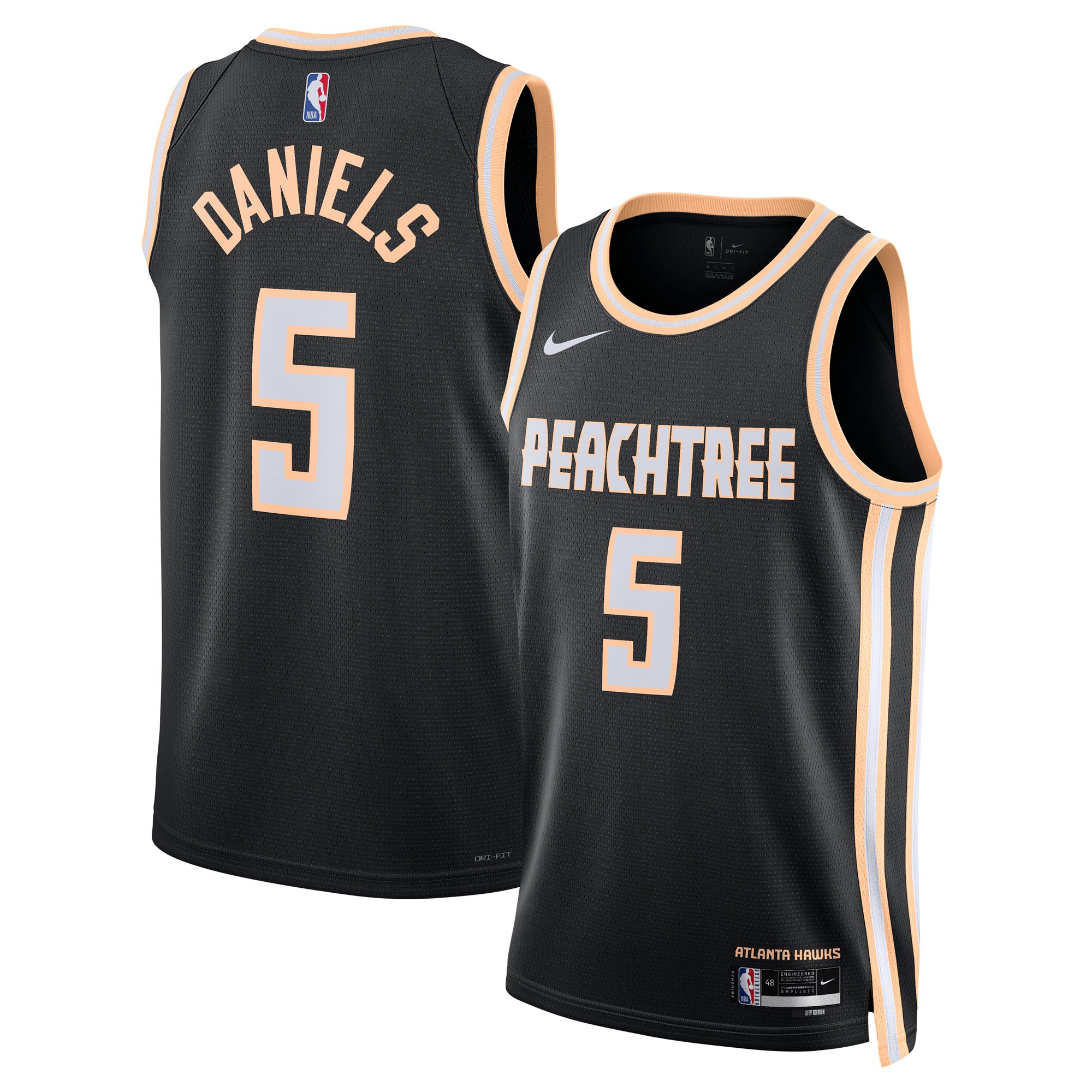 Dyson Daniels Atlanta Hawks 2025/26 City Edition Swingman Jersey - Black - Unisex