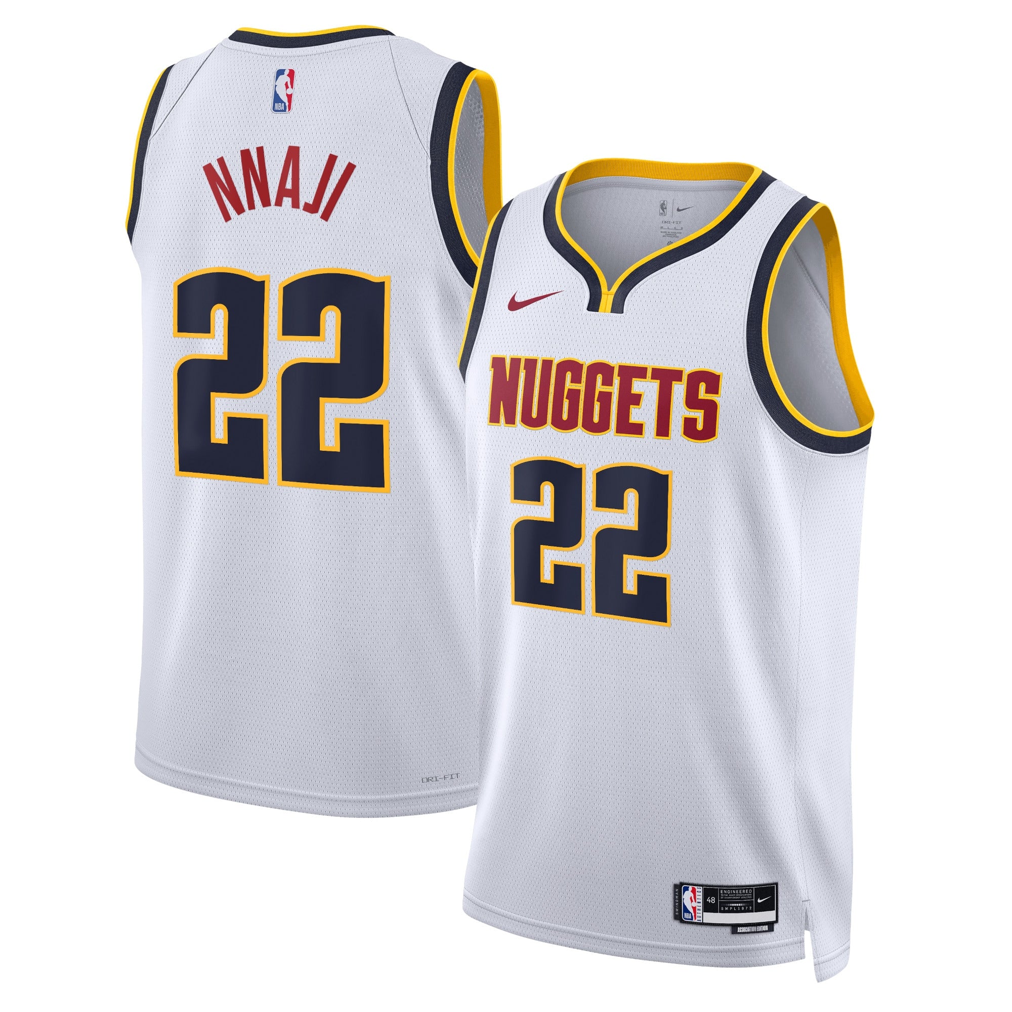 Zeke Nnaji Denver Nuggets Association Edition Swingman Jersey - White - Unisex