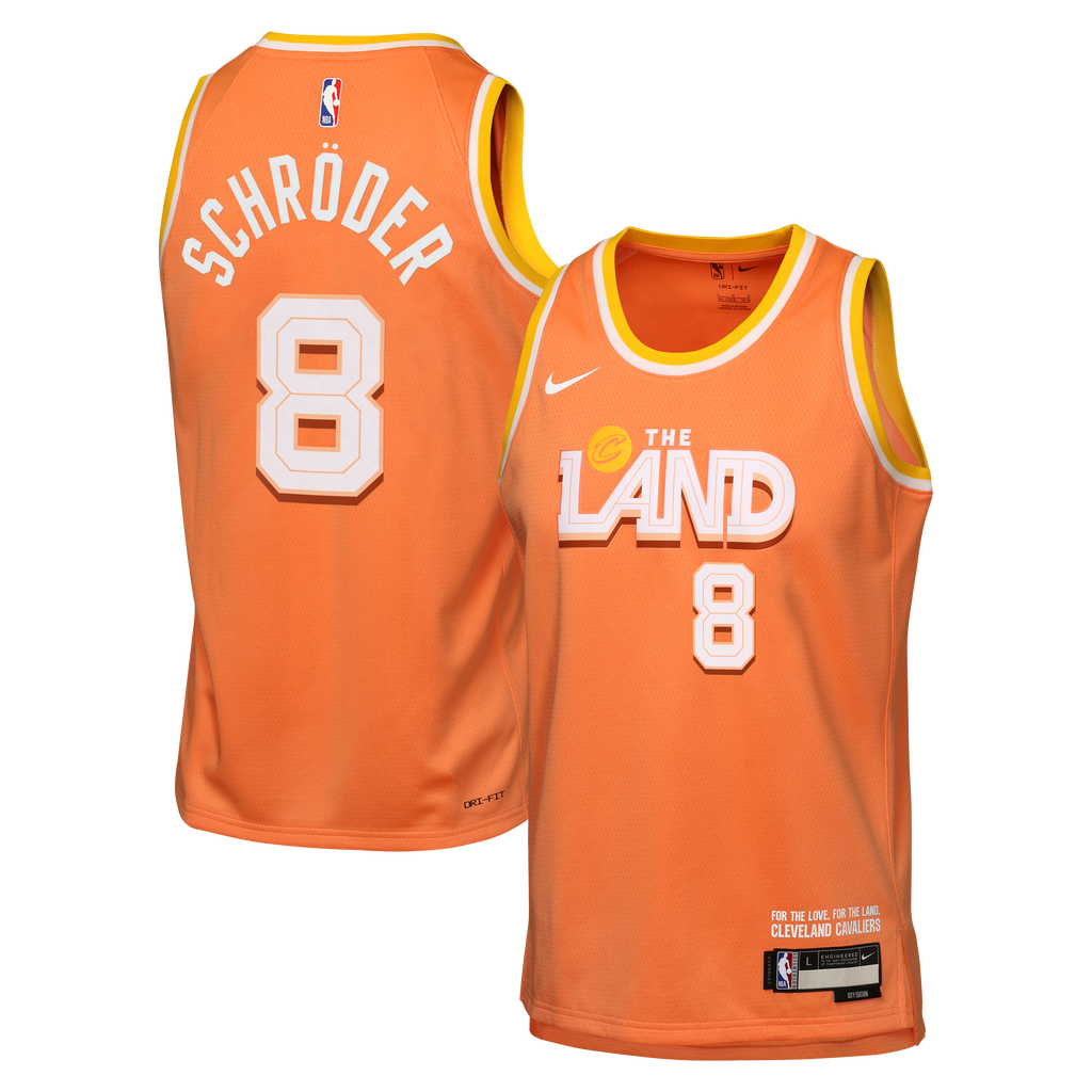 Dennis Schröder Cleveland Cavaliers 2025/26 City Edition Swingman Jersey - Orange - Youth